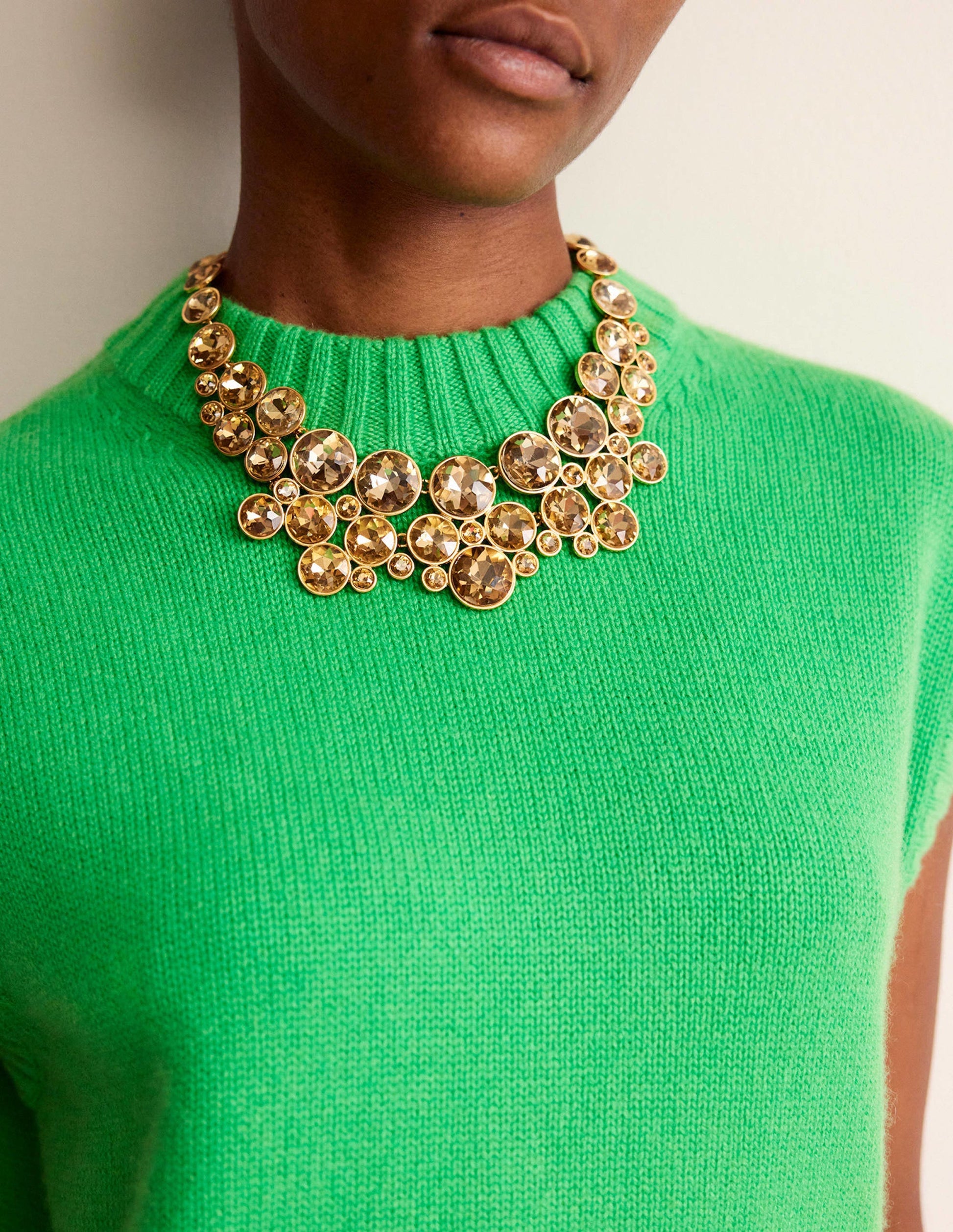 Andrea Jewel-Cluster Necklace-Gold-1