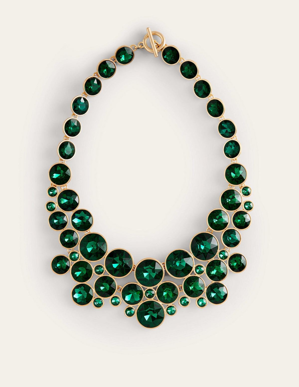 Andrea Jewel-Cluster Necklace-Green - Image 2