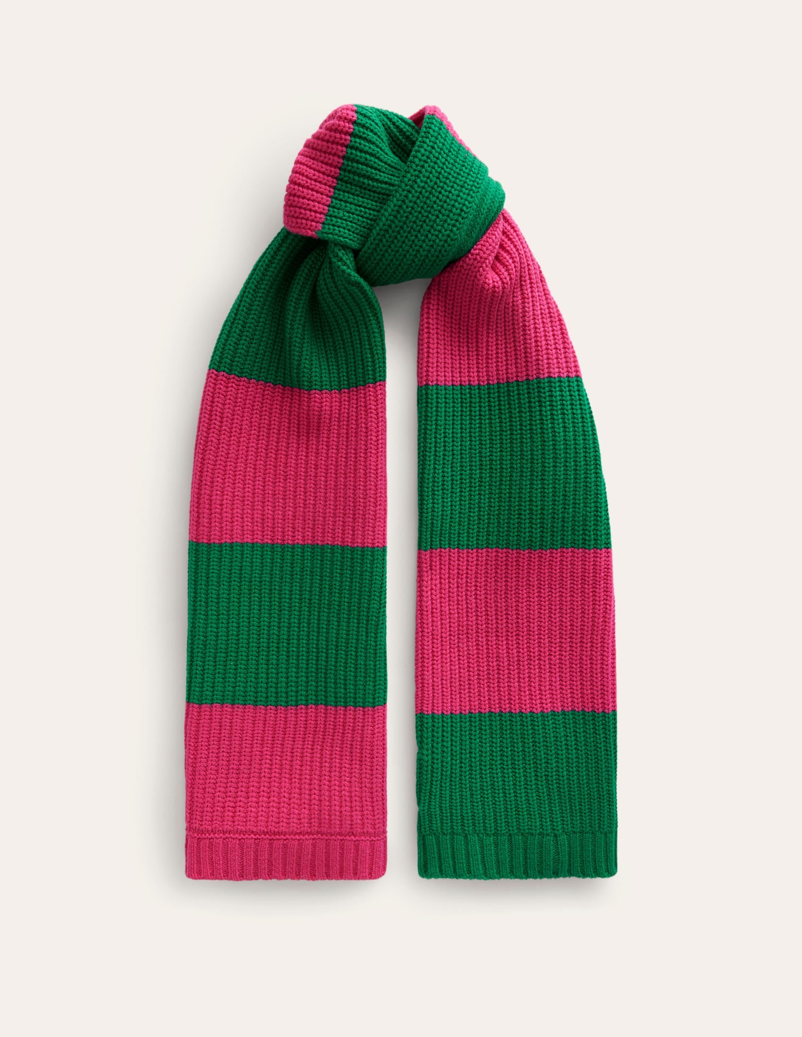 Colour Block Scarf-Vibrant Pink/ Veridian Green - Image 2