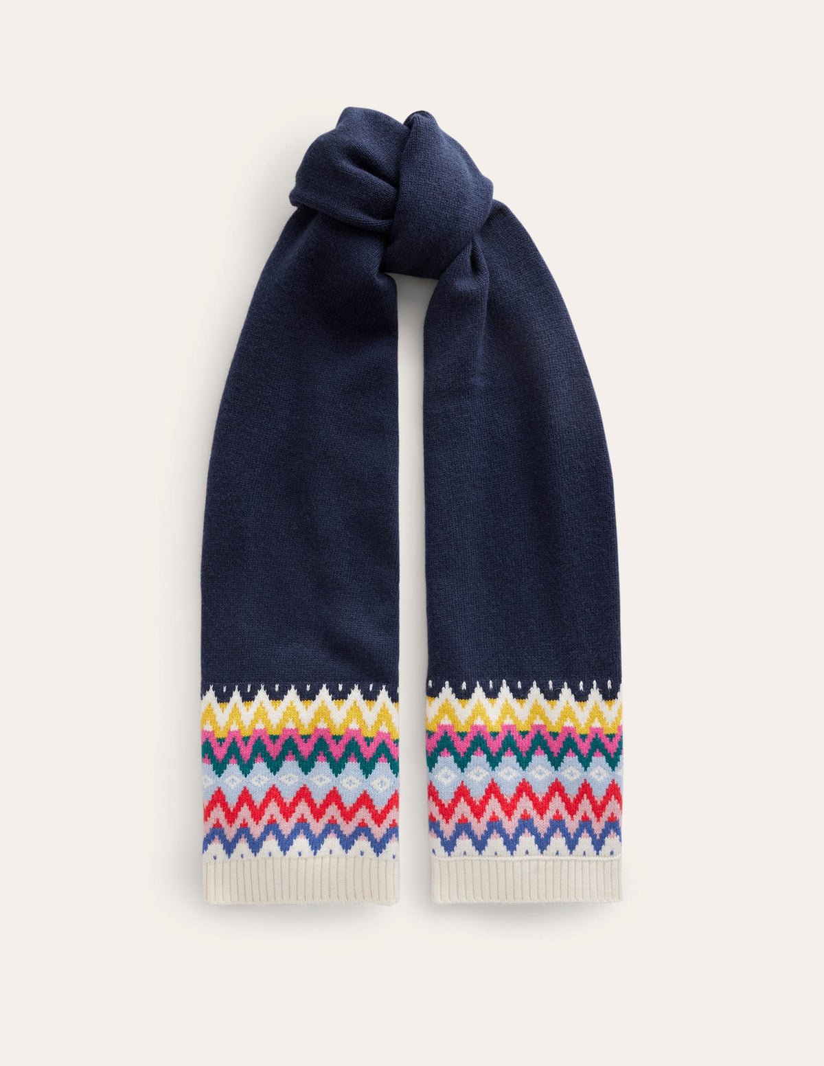 Fair Isle Scarf-Navy - Image 2