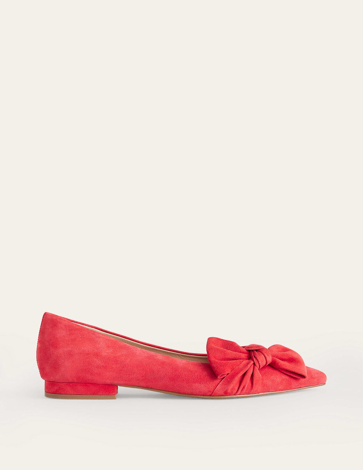 Bow Ballet Flats-Brilliant Red Suede - Image 2