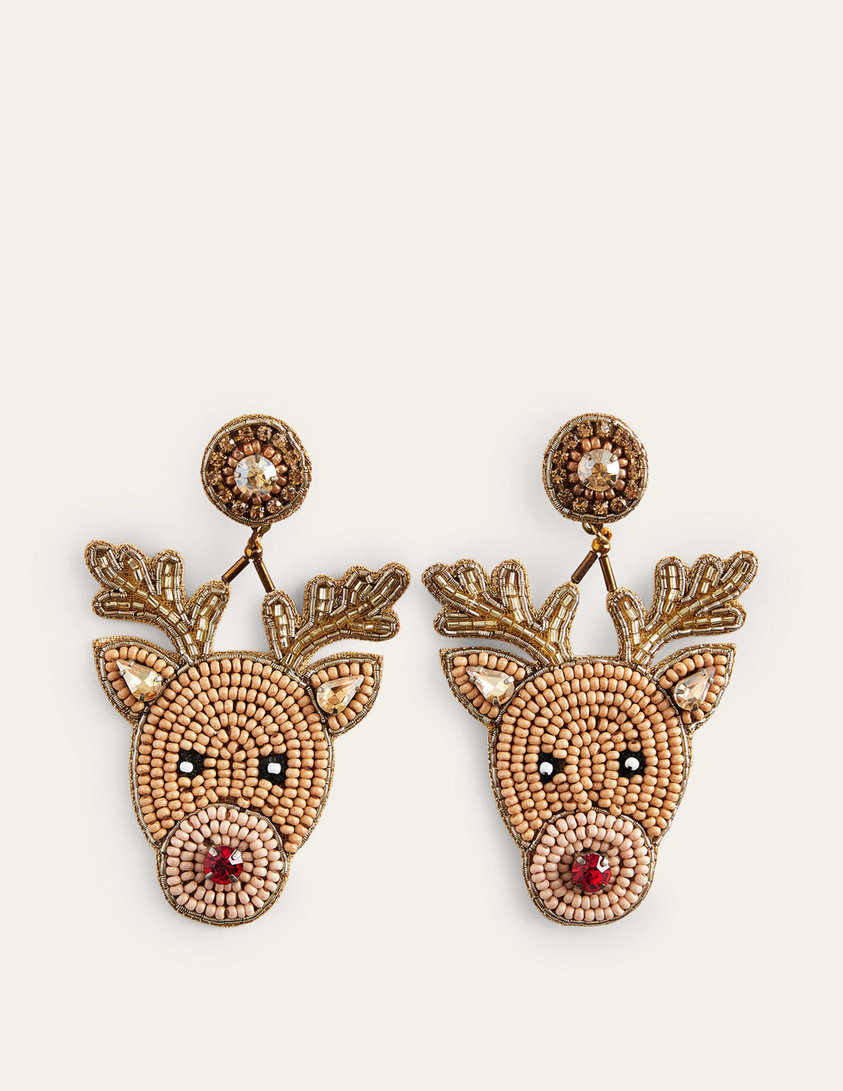Festive Embellished Earrings-Rudolph-2