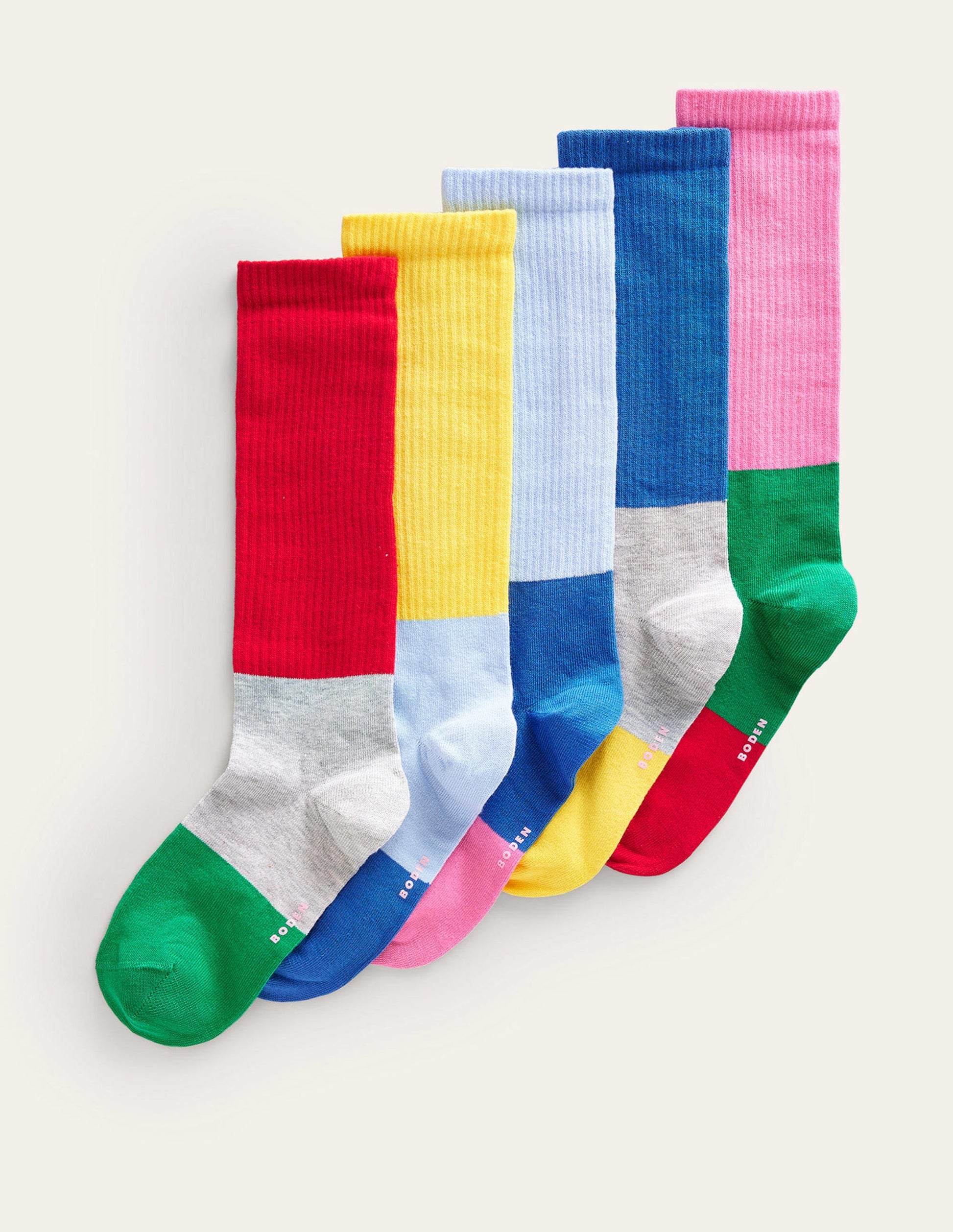 5-Pack Boot Socks-Colourblock-1