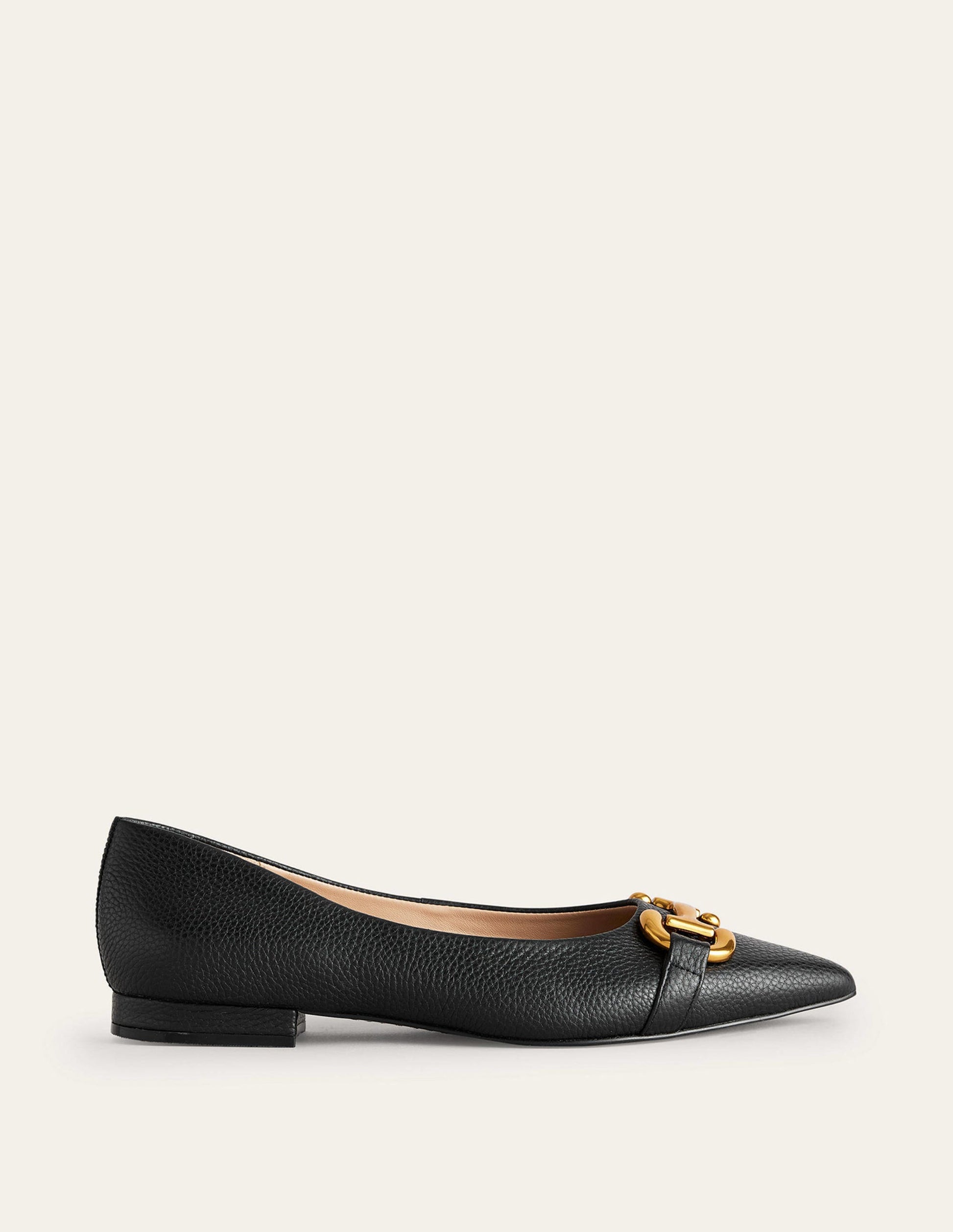 Iris Snaffle Ballet Flat-Black Tumbled Leather-2