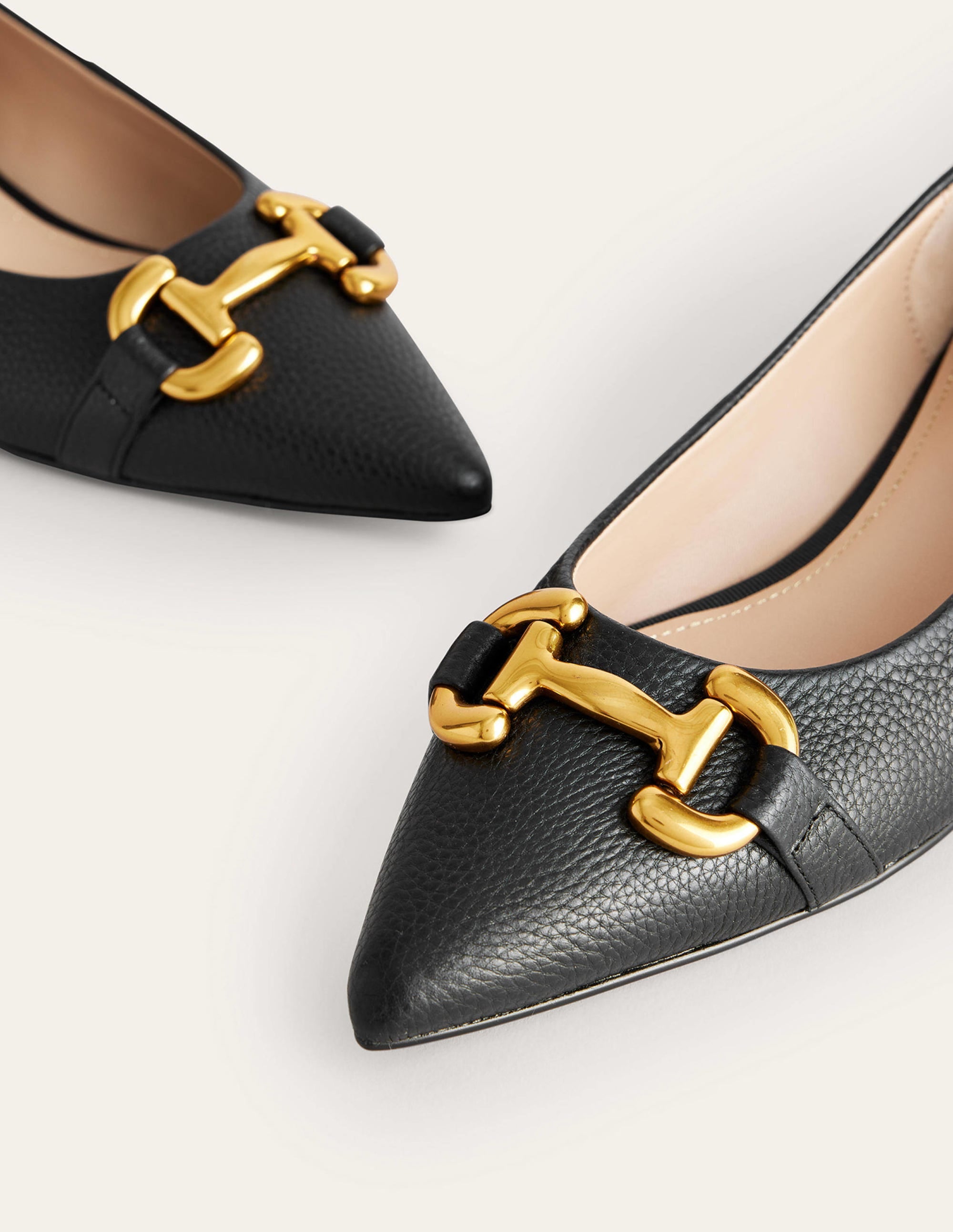 Iris Snaffle Ballet Flat-Black Tumbled Leather - Image 4