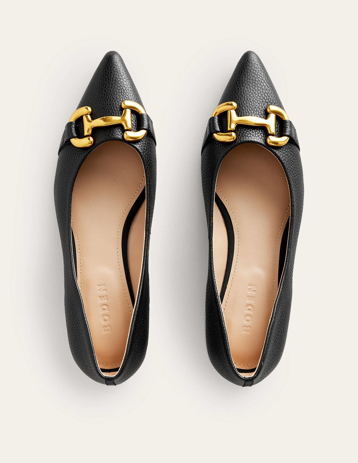 Iris Snaffle Ballet Flat-Black Tumbled Leather-5