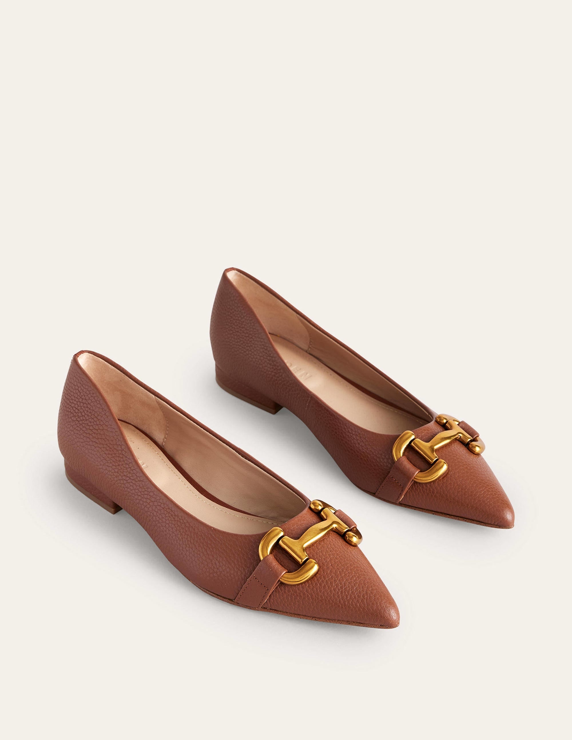 Iris Snaffle Ballet Flat-Tan Tumbled Leather - Image 3
