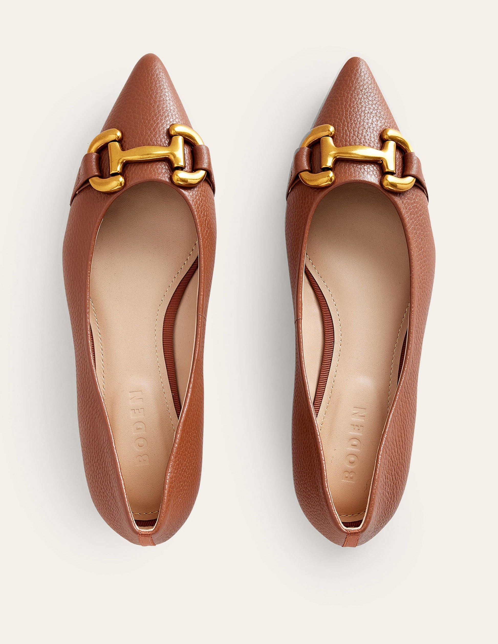 Iris Snaffle Ballet Flat-Tan Tumbled Leather-5