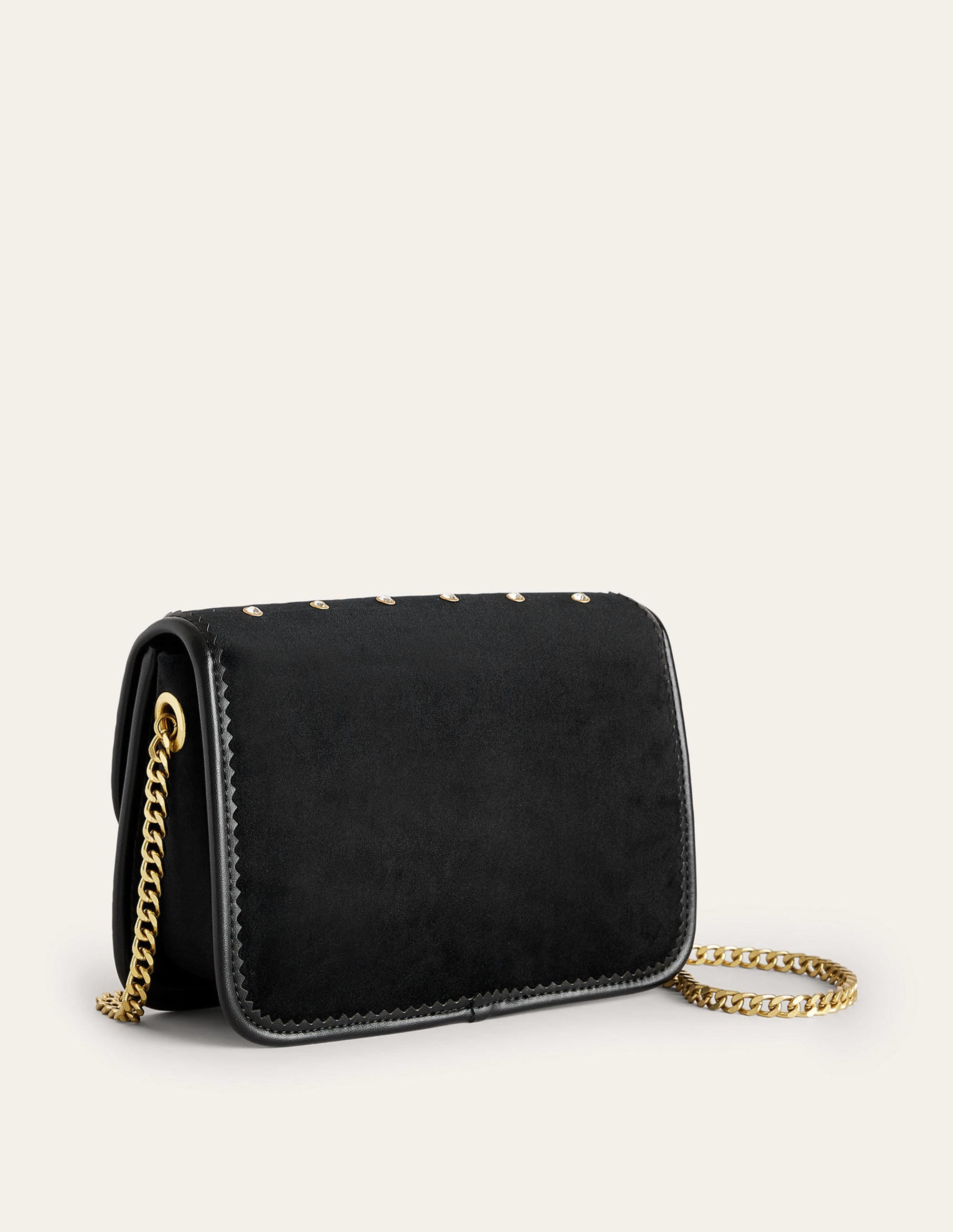 Embellished Cross-Body Bag-Black Velvet - Image 3