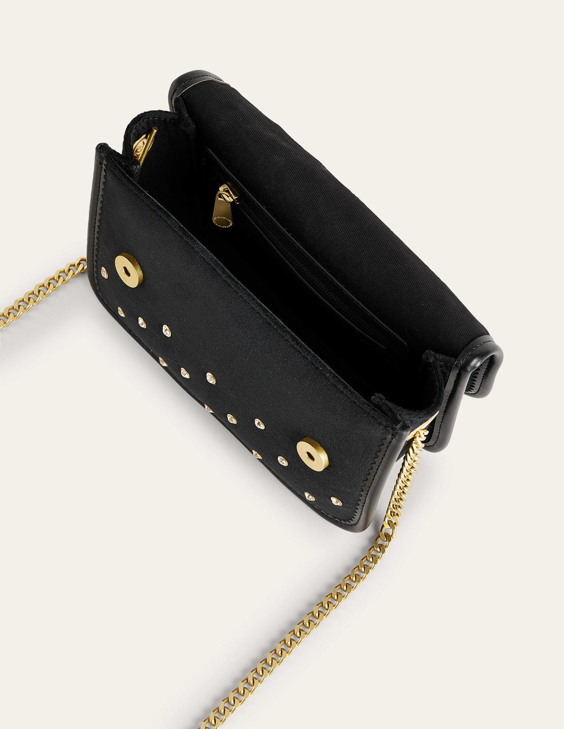 Embellished Cross-Body Bag-Black Velvet-4