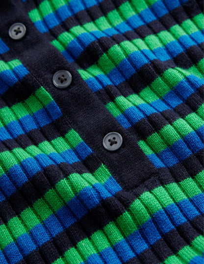 Mini Collared Dress-Navy and Bright Green-6