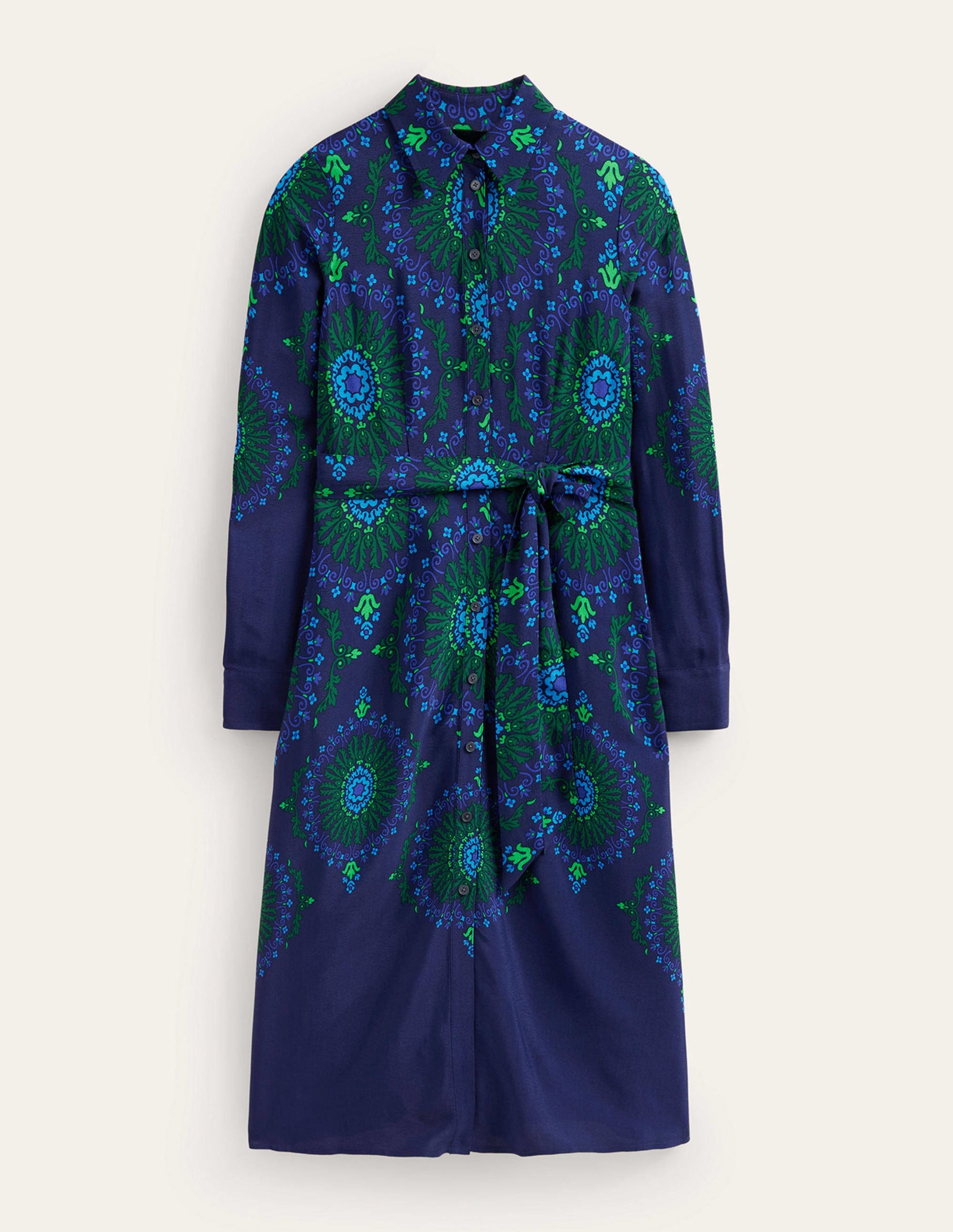 Kate Midi Shirt Dress-French Navy, Artizian Geo-6