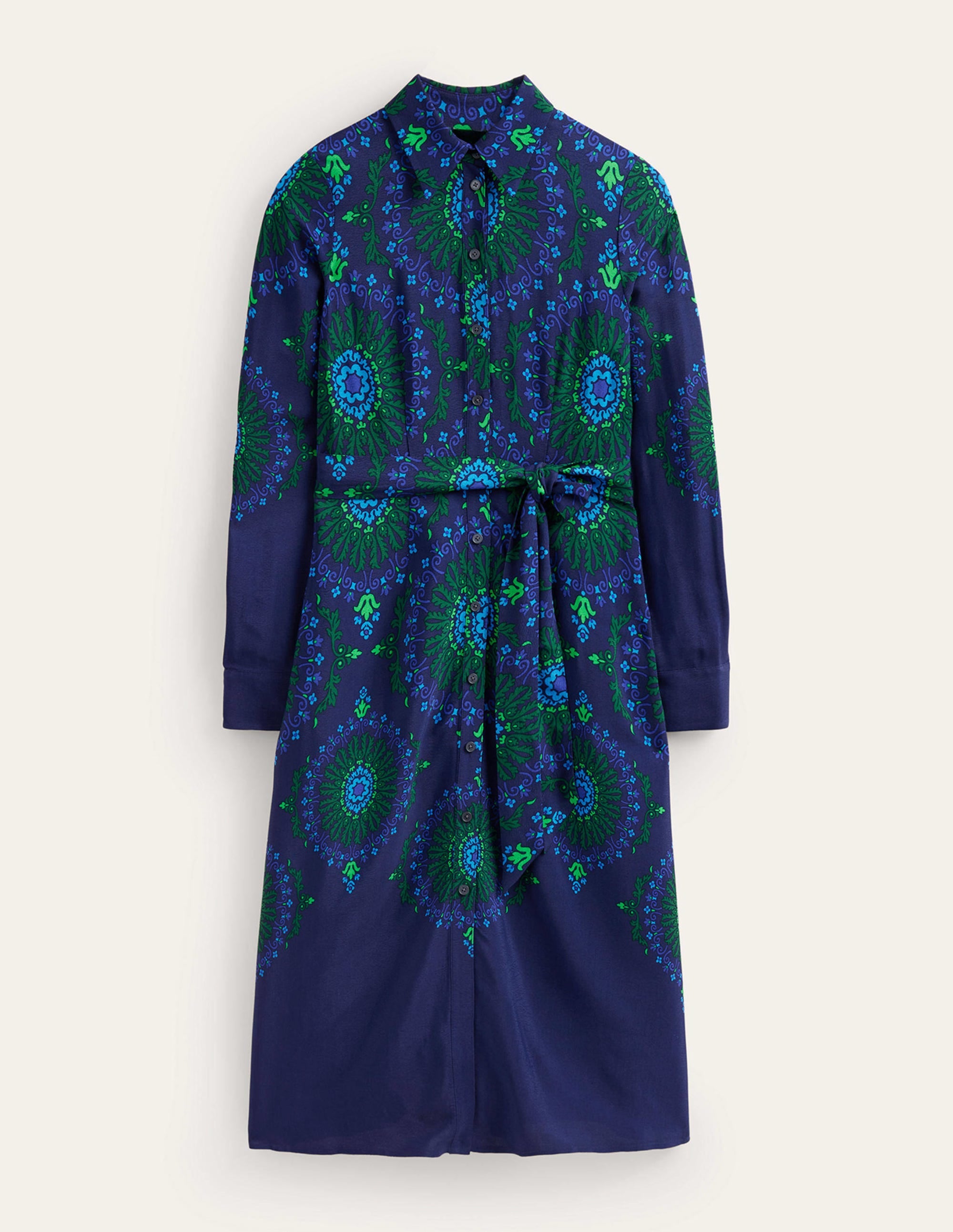 Kate Midi Shirt Dress-French Navy, Artizian Geo - Image 6
