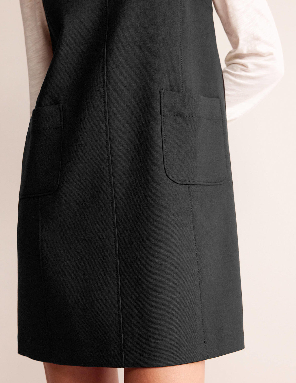 Pocket Detail Mini Shift Dress-Black-2