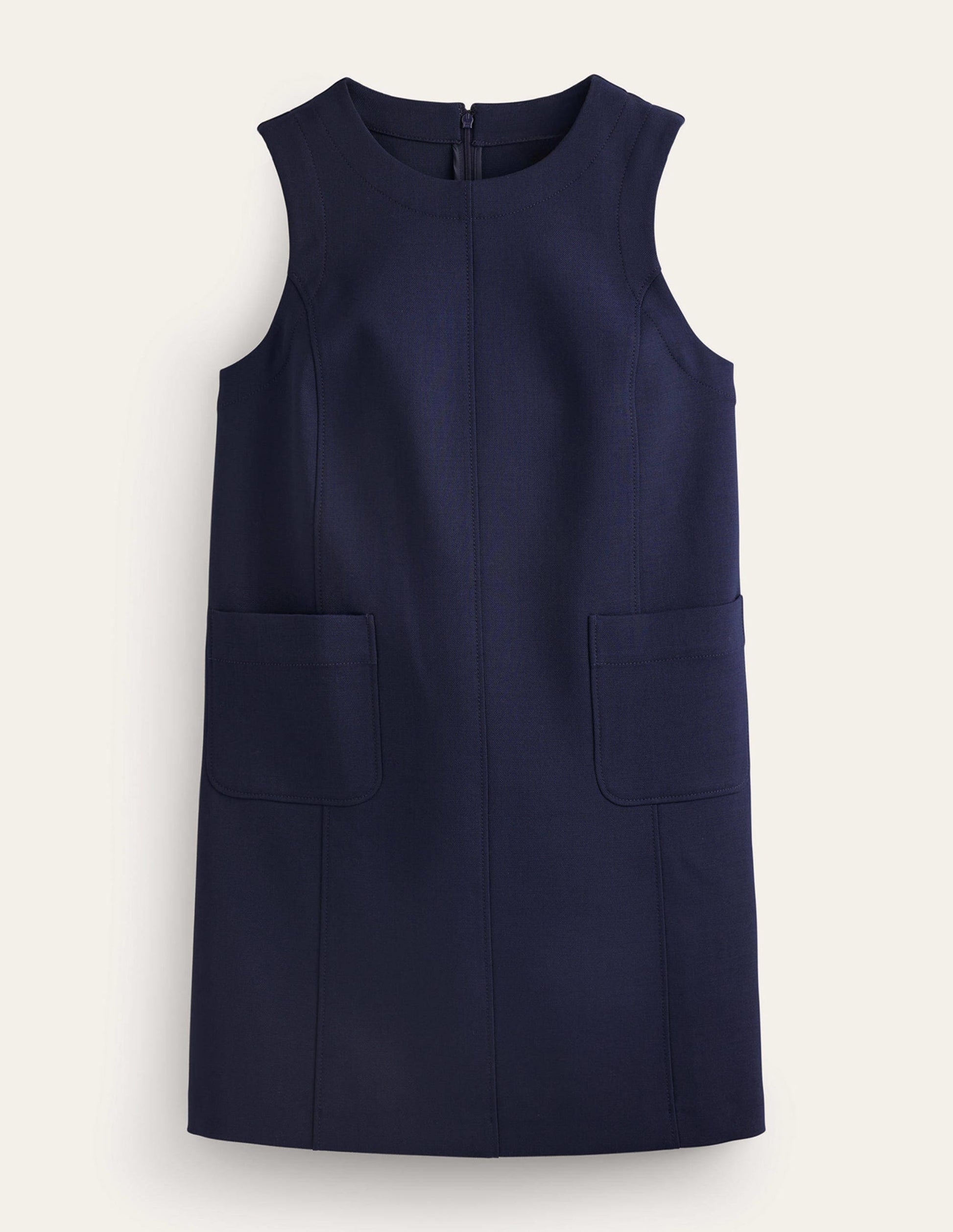 Pocket Detail Mini Shift Dress-French Navy-7