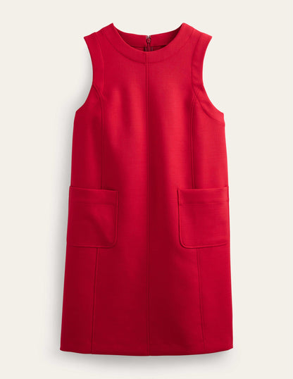 Pocket Detail Mini Shift Dress-Hot Pepper-6