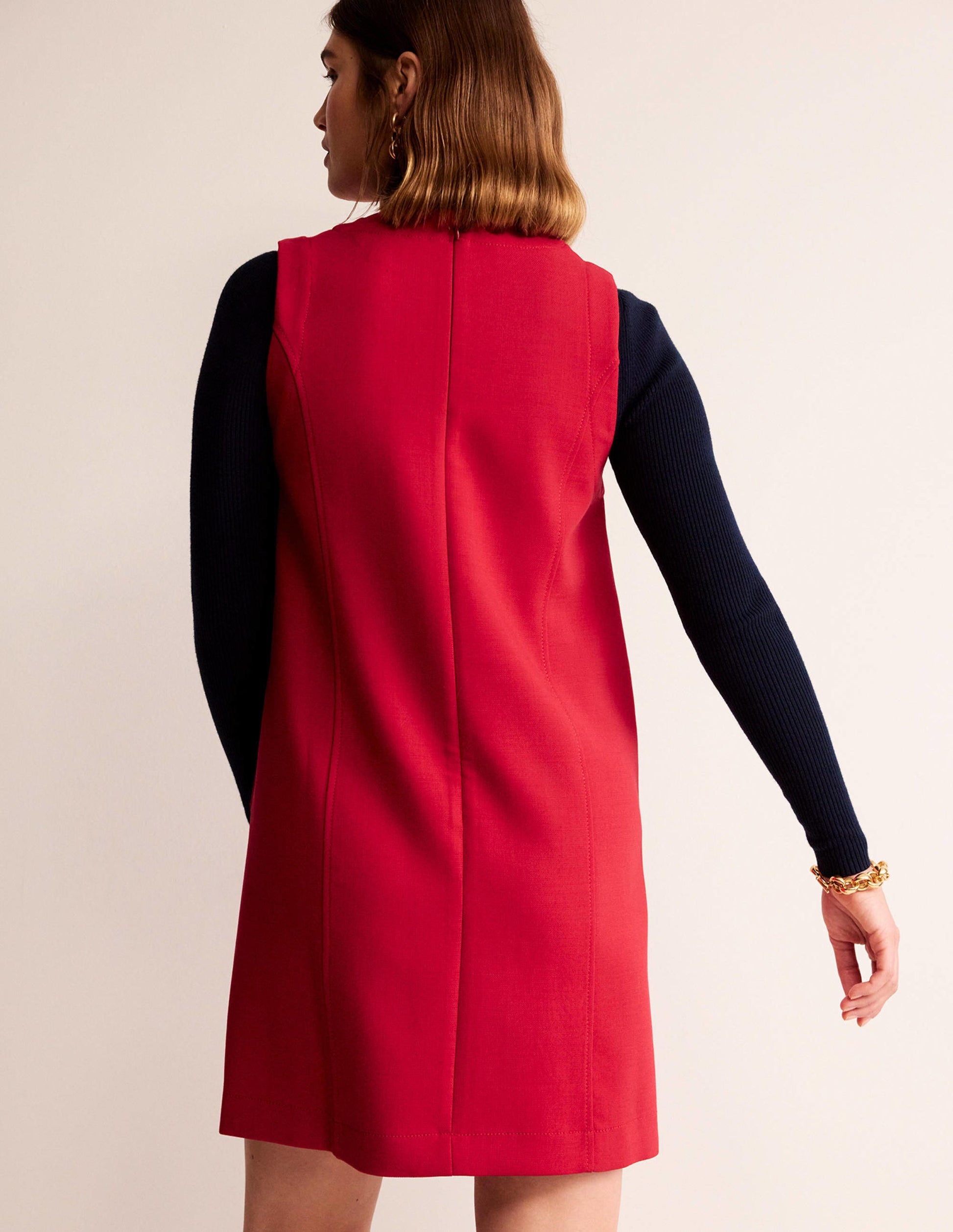 Pocket Detail Mini Shift Dress-Hot Pepper-3