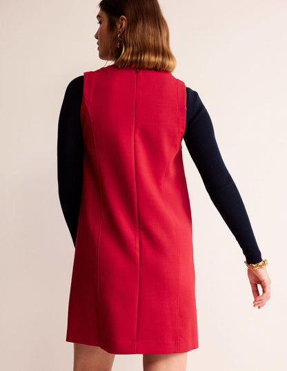 Pocket Detail Mini Shift Dress-Hot Pepper-3