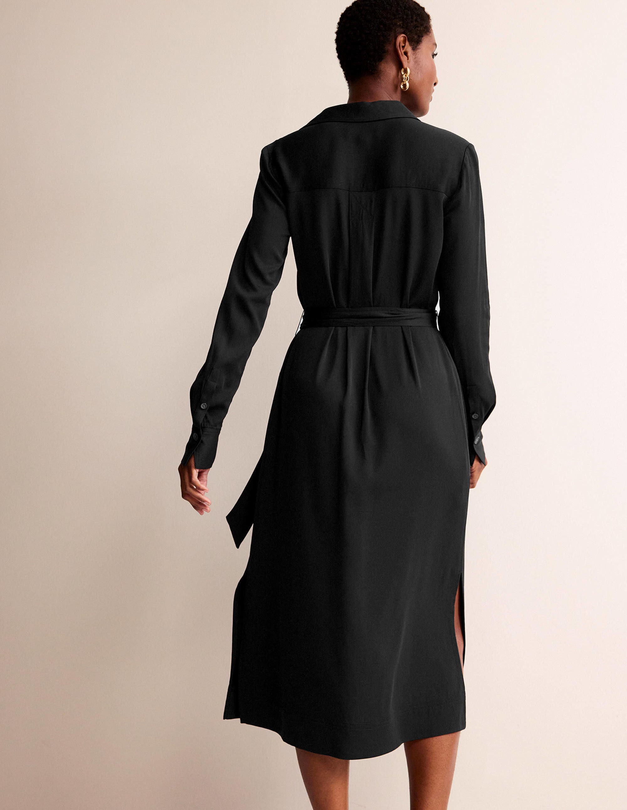Clean Midi Pop Over Dress-Black - Image 3