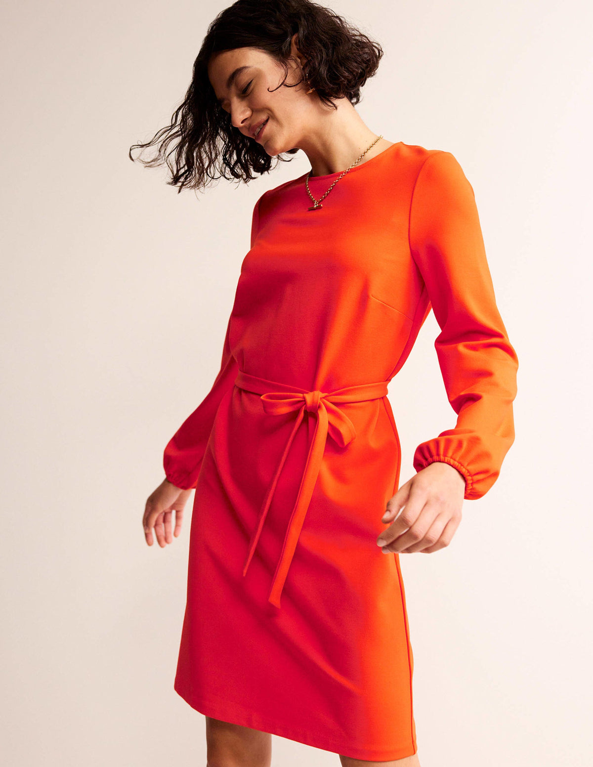 Violet Ponte Shift Dress-Fiesta Orange - Image 1