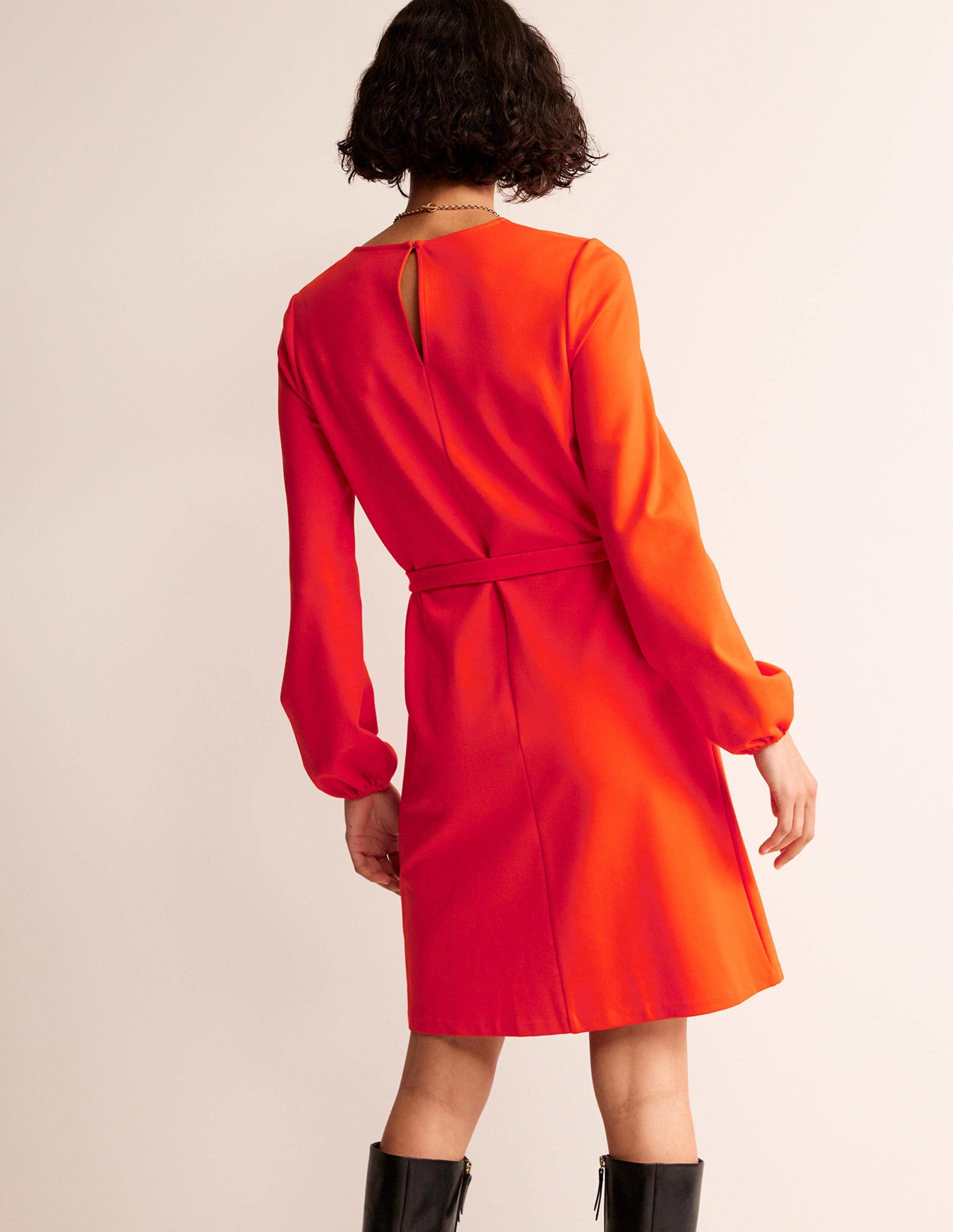 Violet Ponte Shift Dress-Fiesta Orange-3