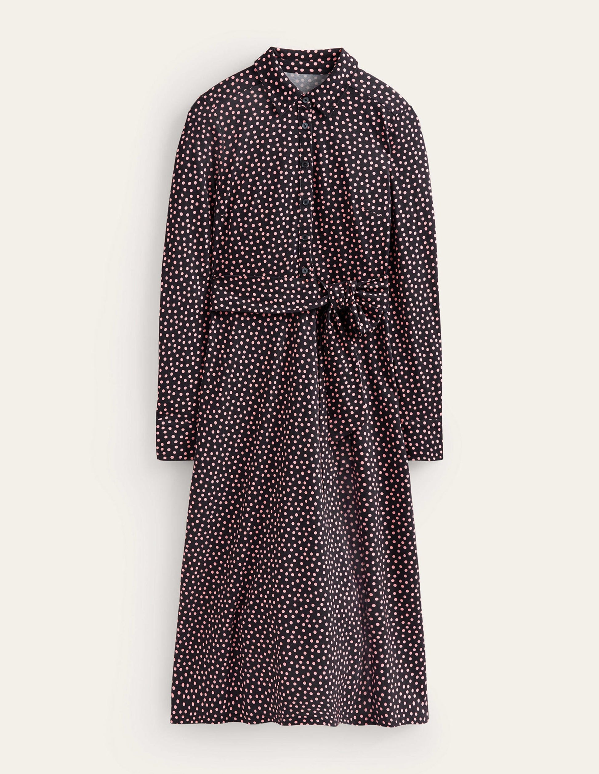 Laura Jersey Midi Shress-Black, Abstract Dot-5