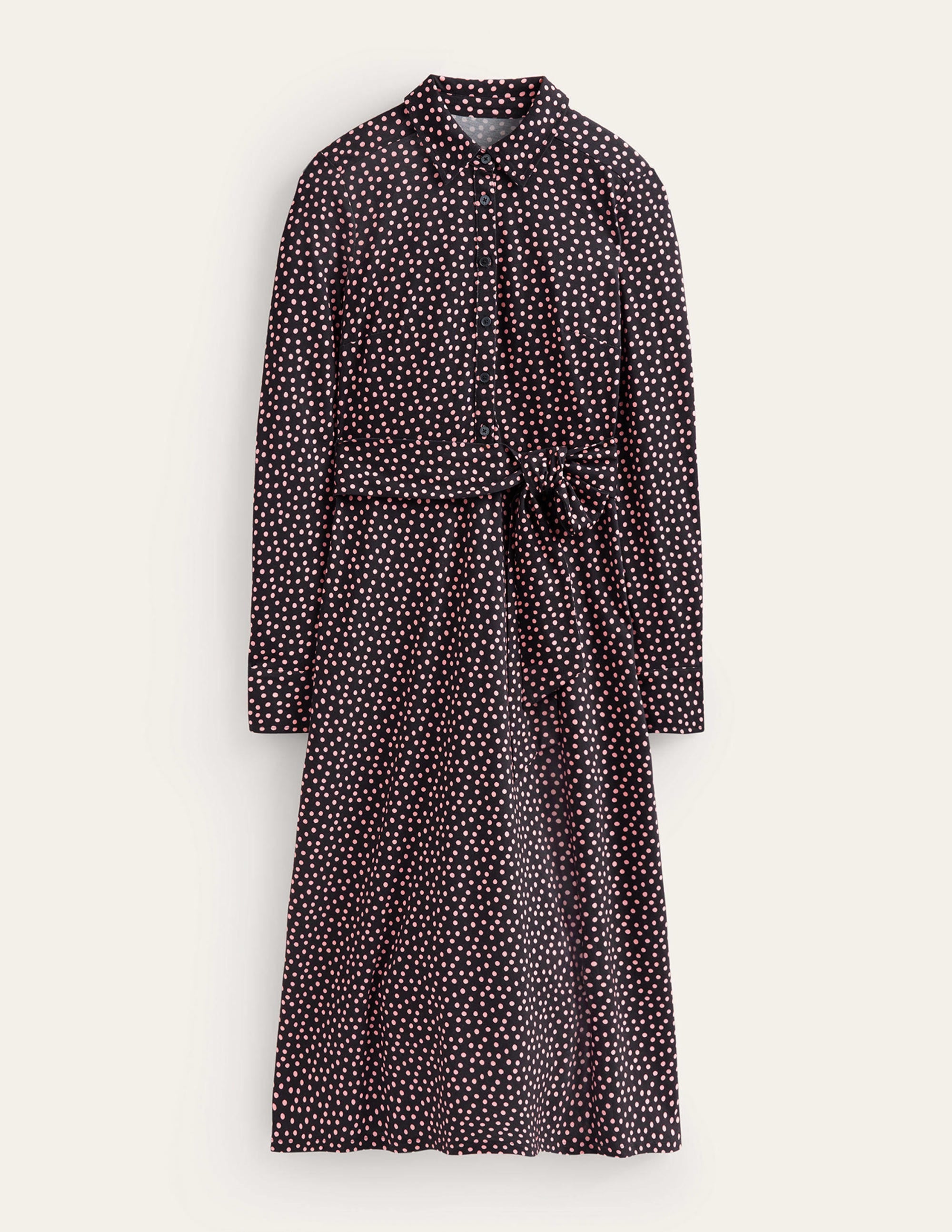 Laura Jersey Midi Shress-Black, Abstract Dot - Image 5