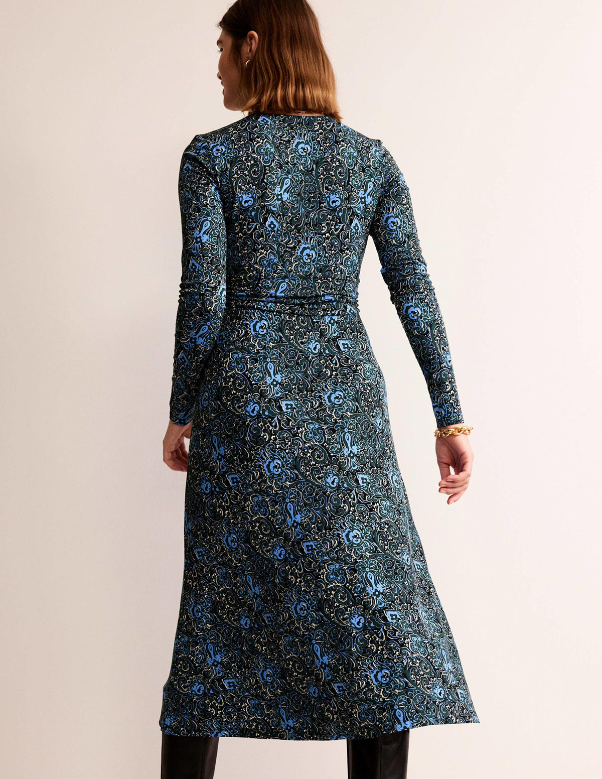 Elodie Empire Midi Dress-Emerald Night, Botanic Terrace-3