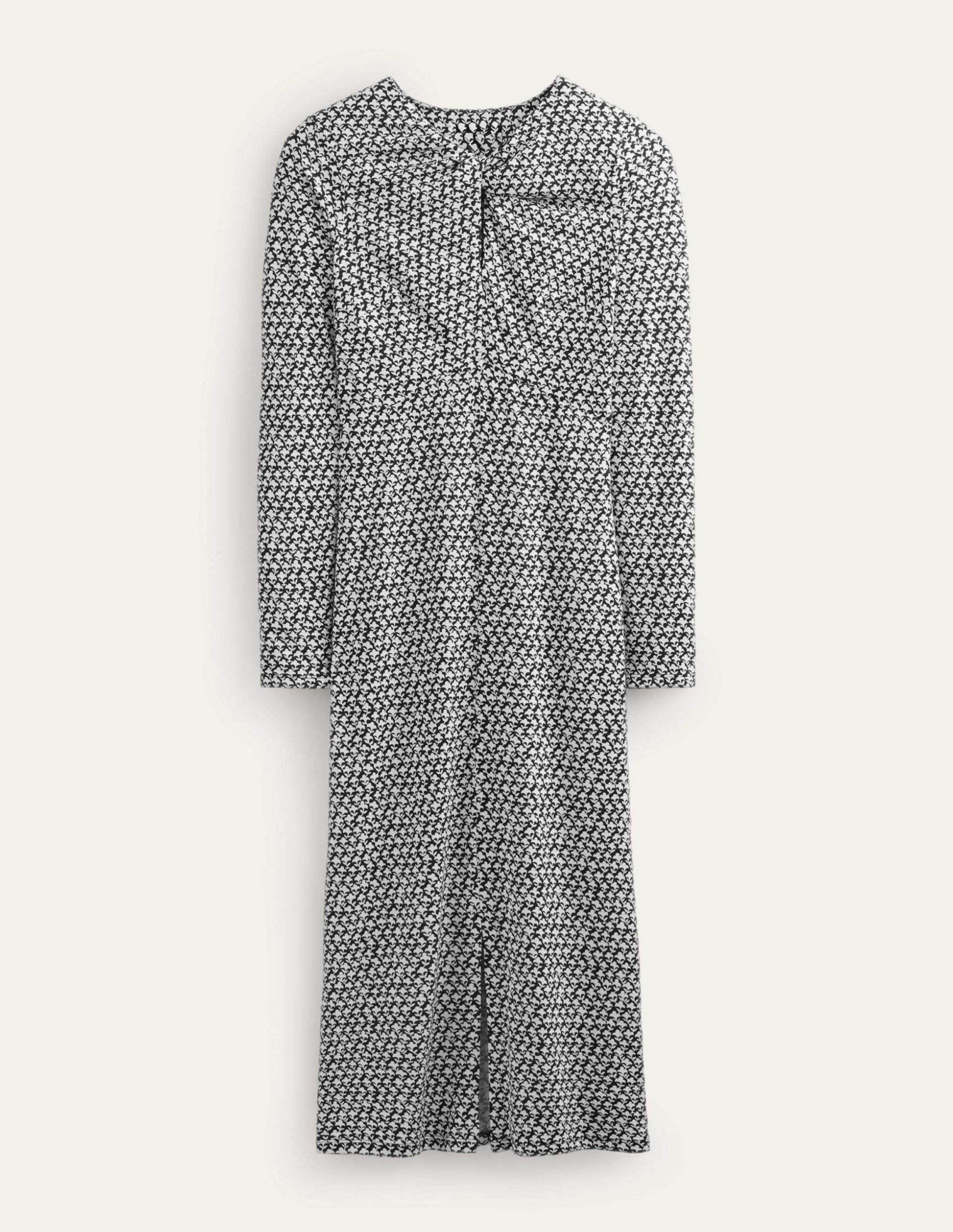 Empire Knot Midi Dress-Black, Lily Sprig-5