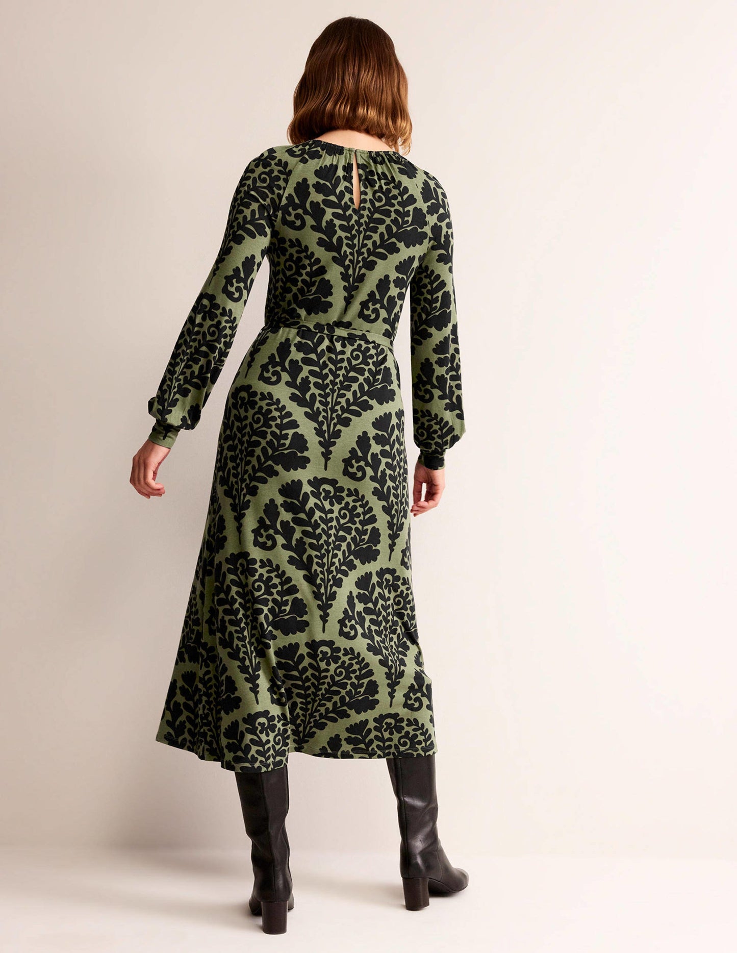 Placement Print Maxi Dress-Spruce, Blossomy