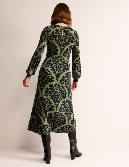 Placement Print Maxi Dress-Spruce, Blossomy-3