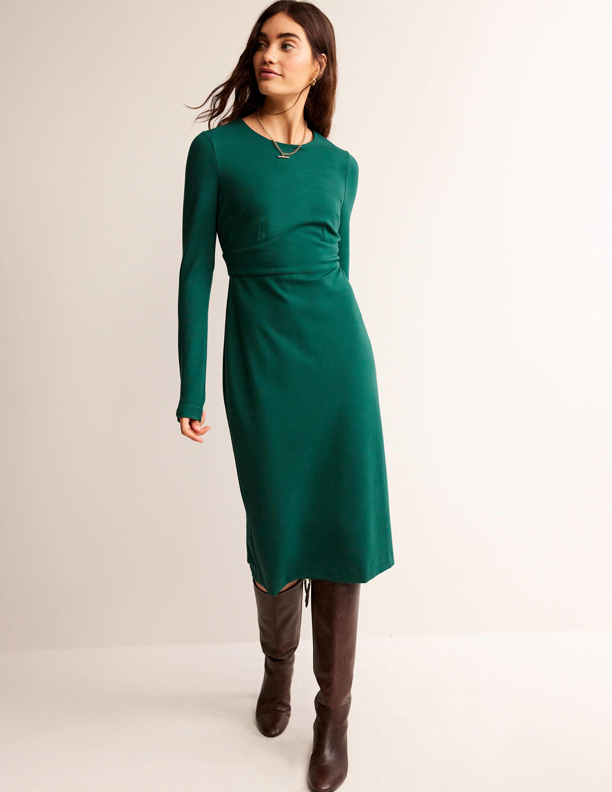 Nadia Ponte Midi Dress-Emerald Night - Image 1