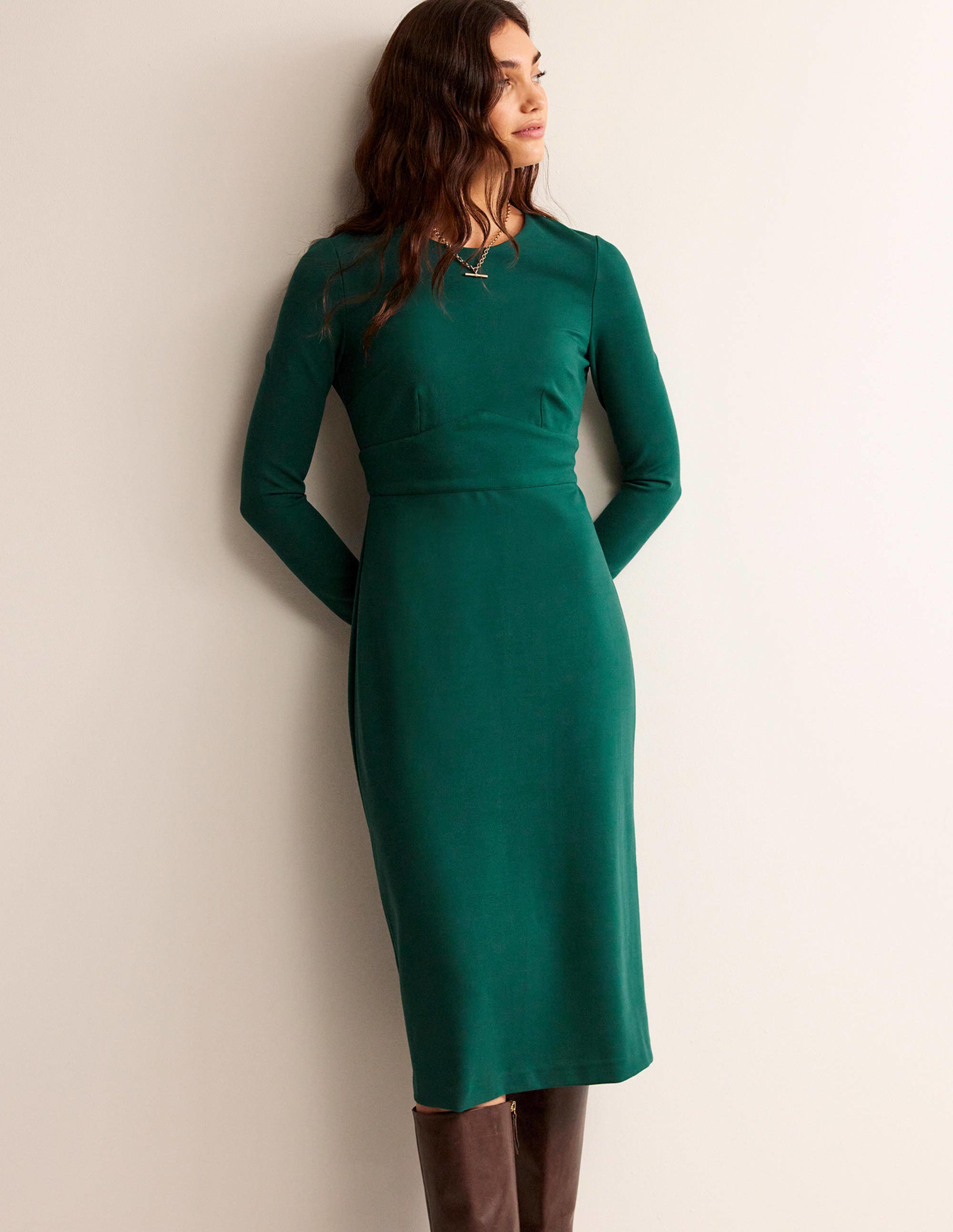 Nadia Ponte Midi Dress-Emerald Night - Image 4