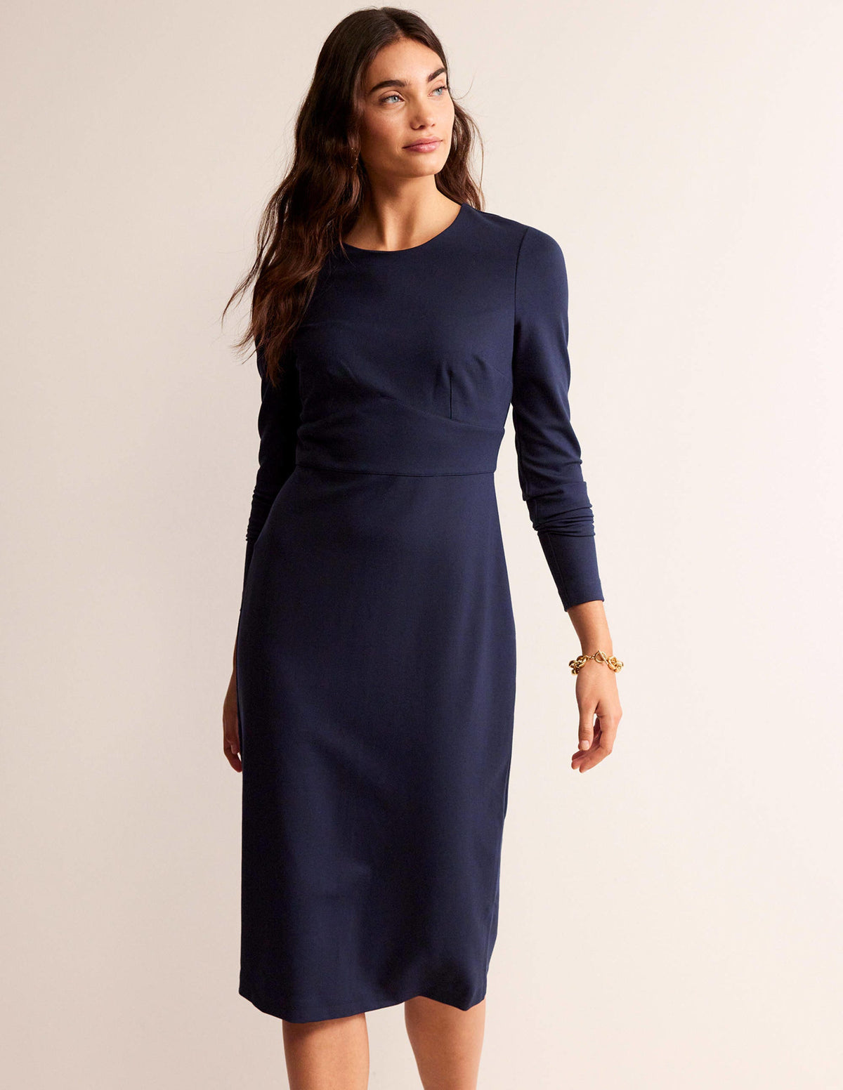Nadia Ponte Midi Dress-Navy - Image 1