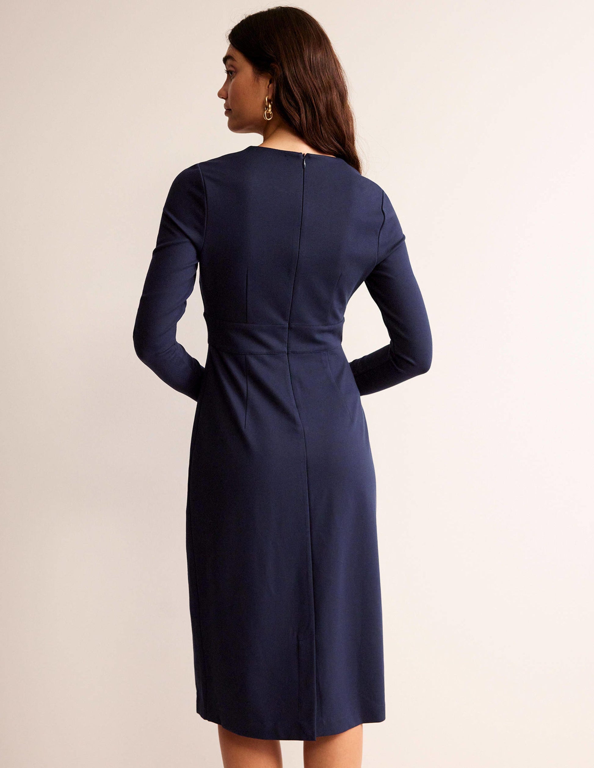 Nadia Ponte Midi Dress-Navy-3