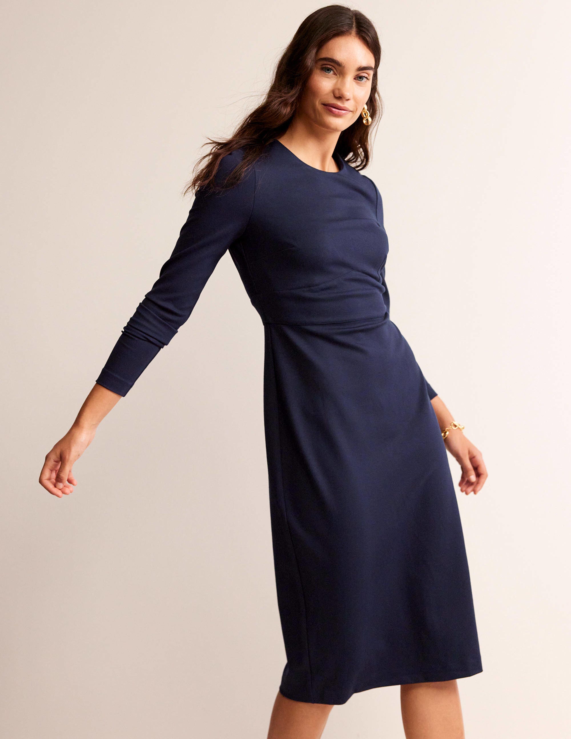 Nadia Ponte Midi Dress-Navy - Image 4