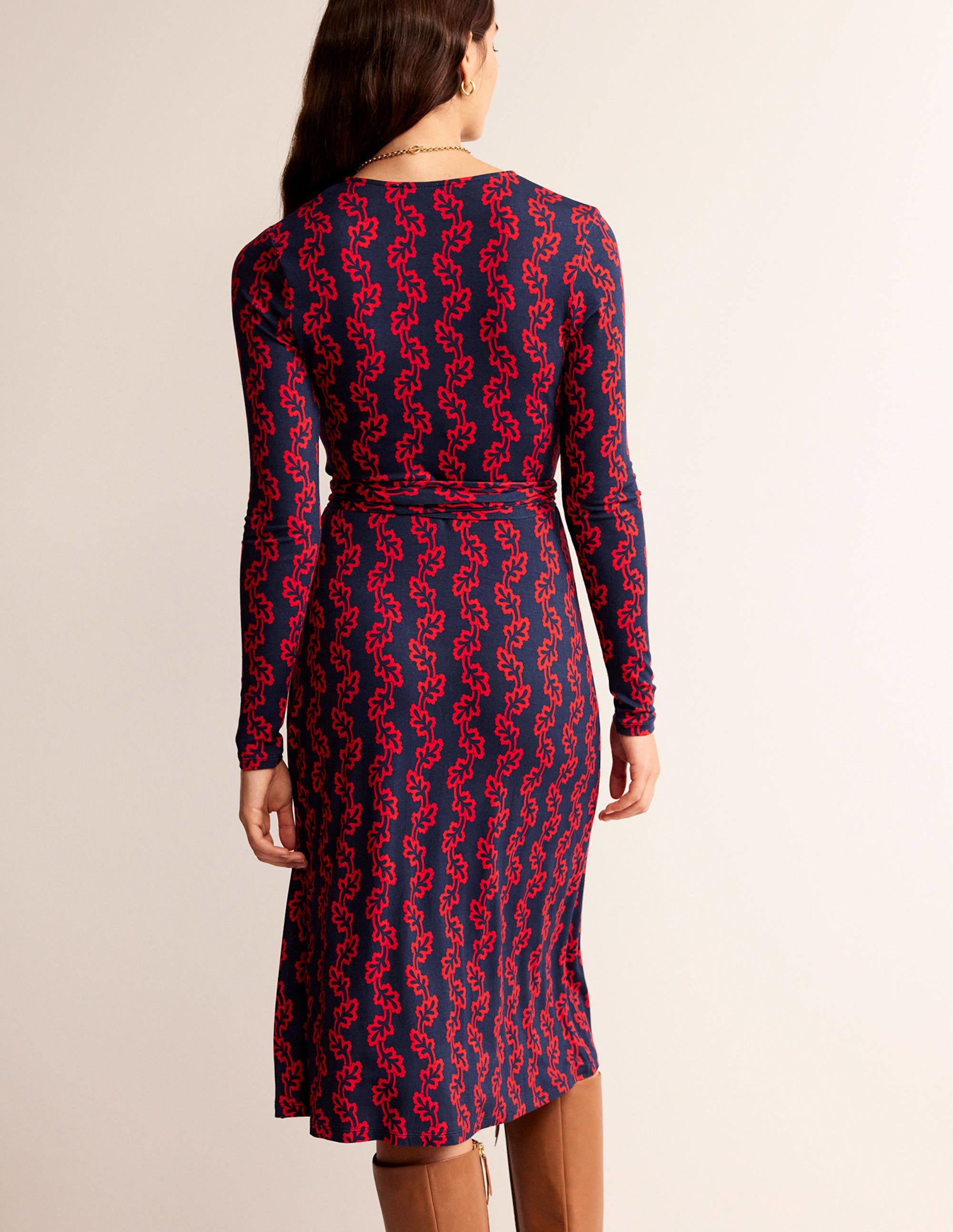 Nina Jersey Midi Dress-French Navy, Abstract Terrace - Image 3