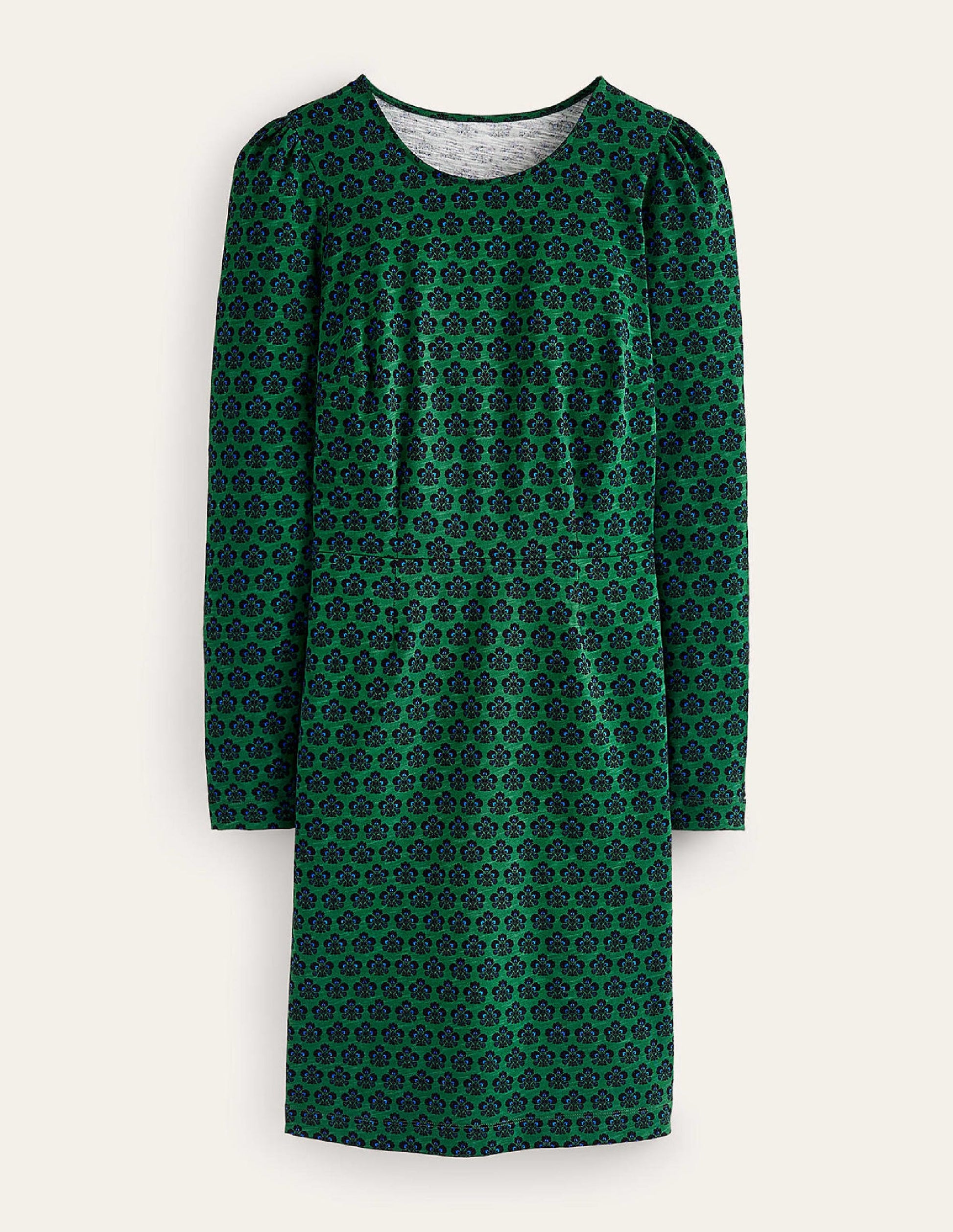 Penelope Jersey Dress-Amazon Green, Carnation Stamp-7