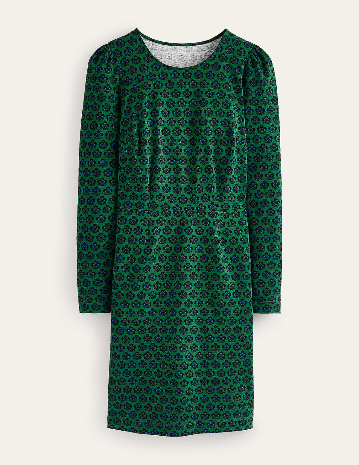 Penelope Jersey Dress-Amazon Green, Carnation Stamp - Image 7