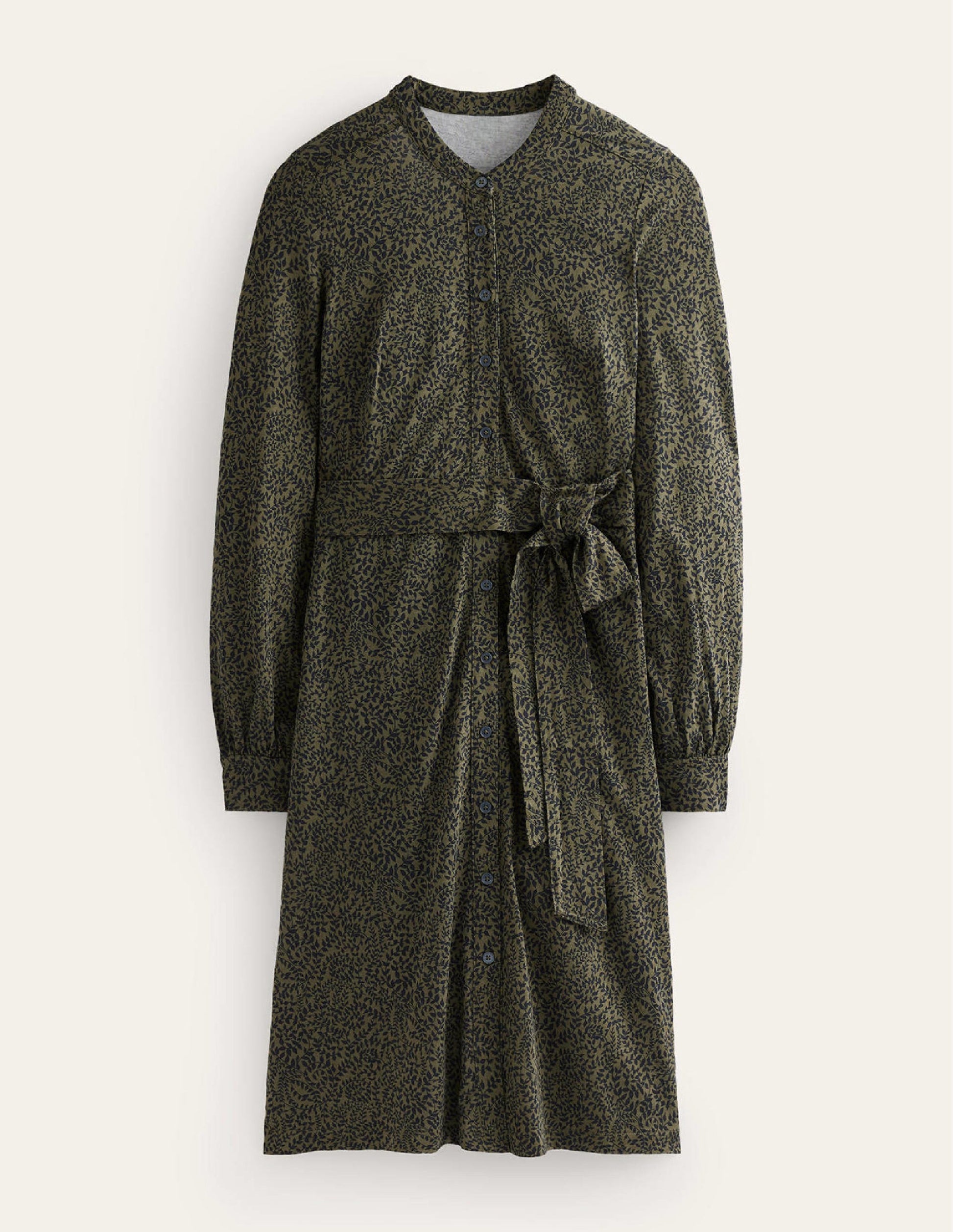 Julia Jersey Shirt Dress-Spruce, Pome Sprig-7