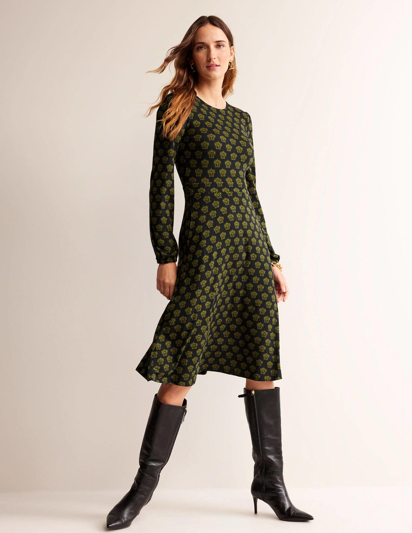 Camille Jersey Midi Dress-Black, Lily