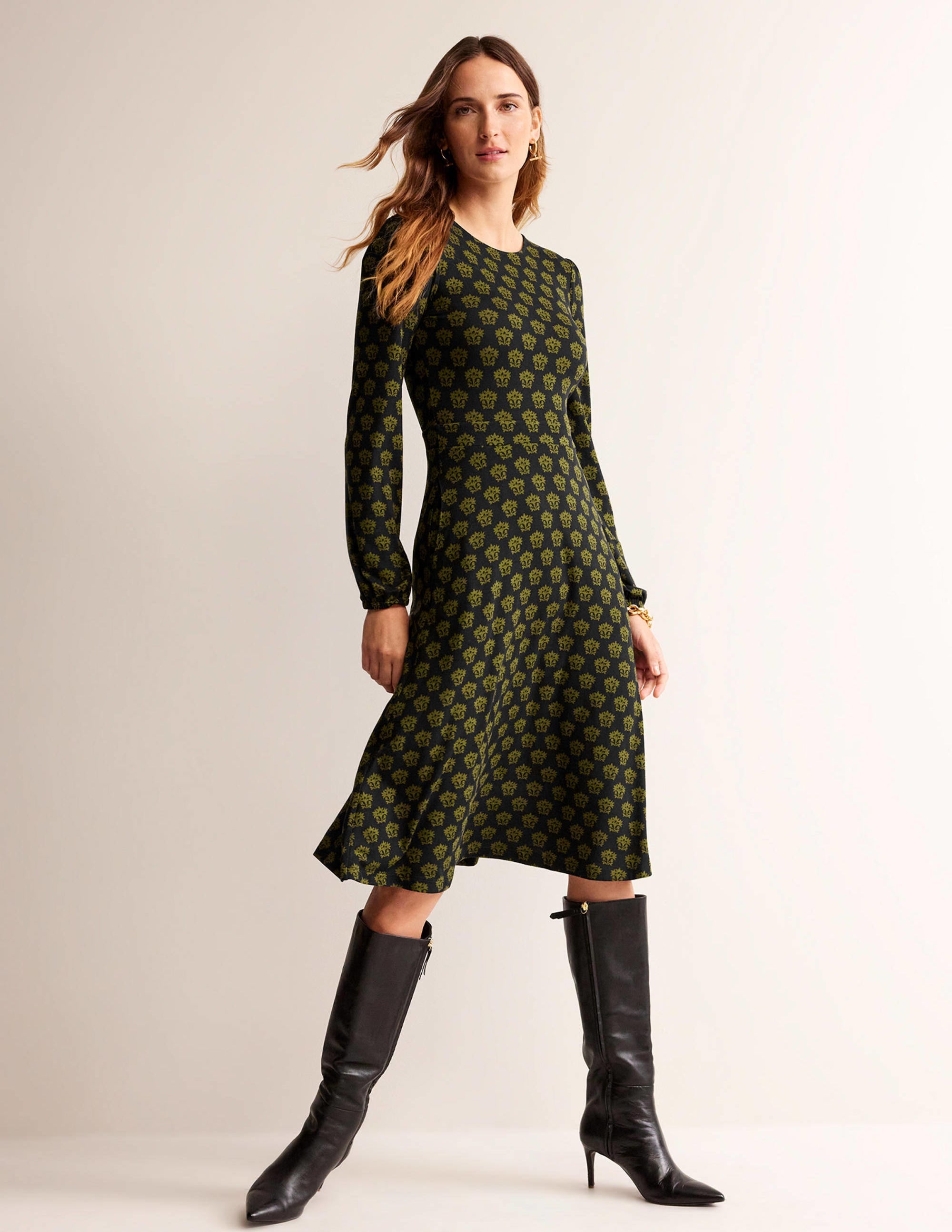 Camille Jersey Midi Dress-Black, Lily - Image 1