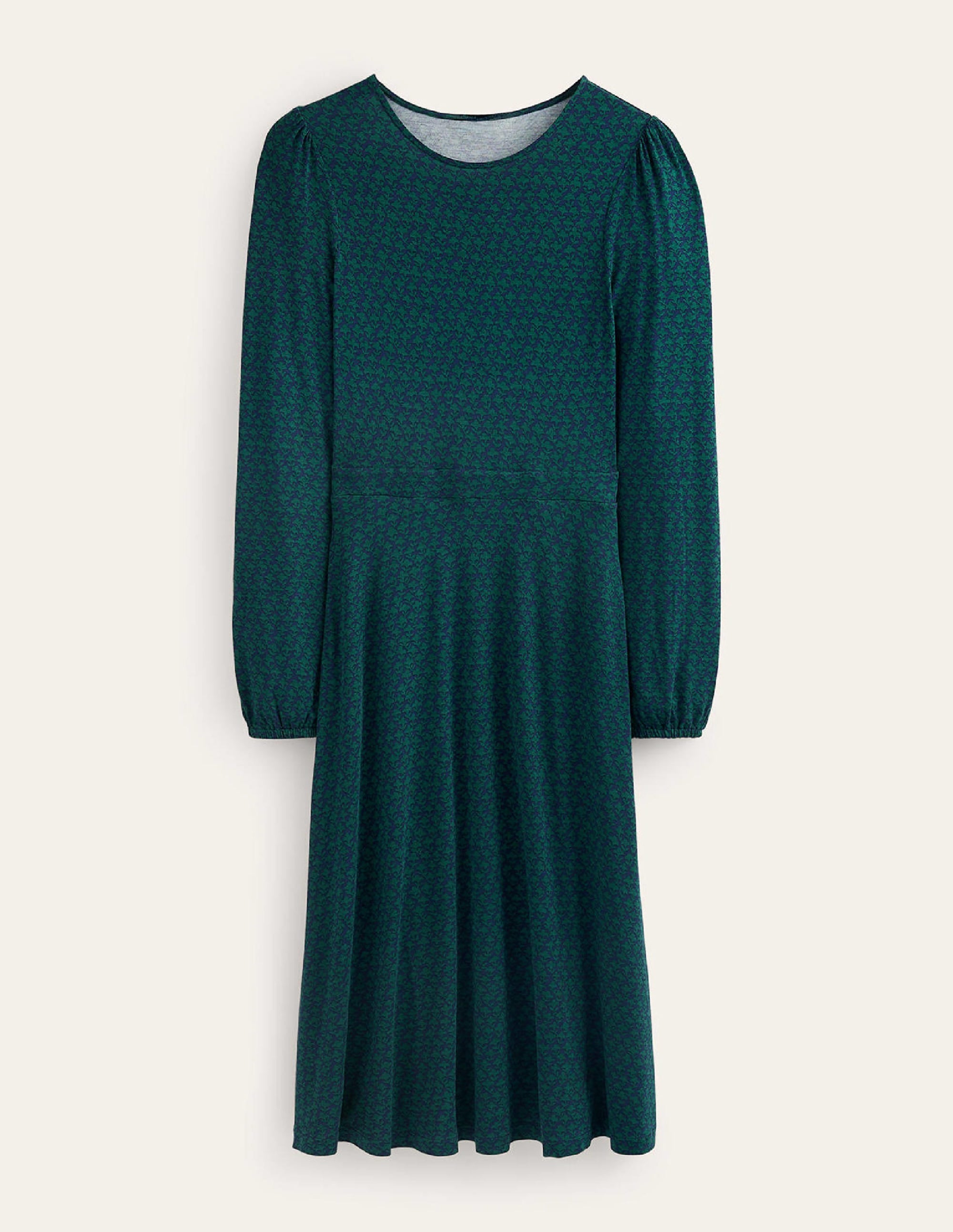 Camille Jersey Midi Dress-Emerald Night, Lily Sprig - Image 7