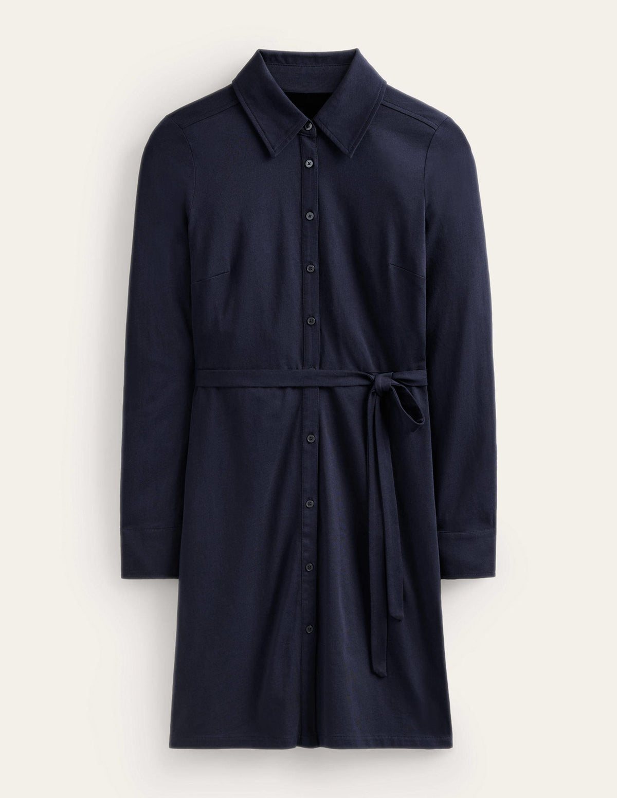 Jessie Jersey Shirt Dress-Navy-5
