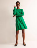 Sabrina Ponte Dress-Veridian Green
