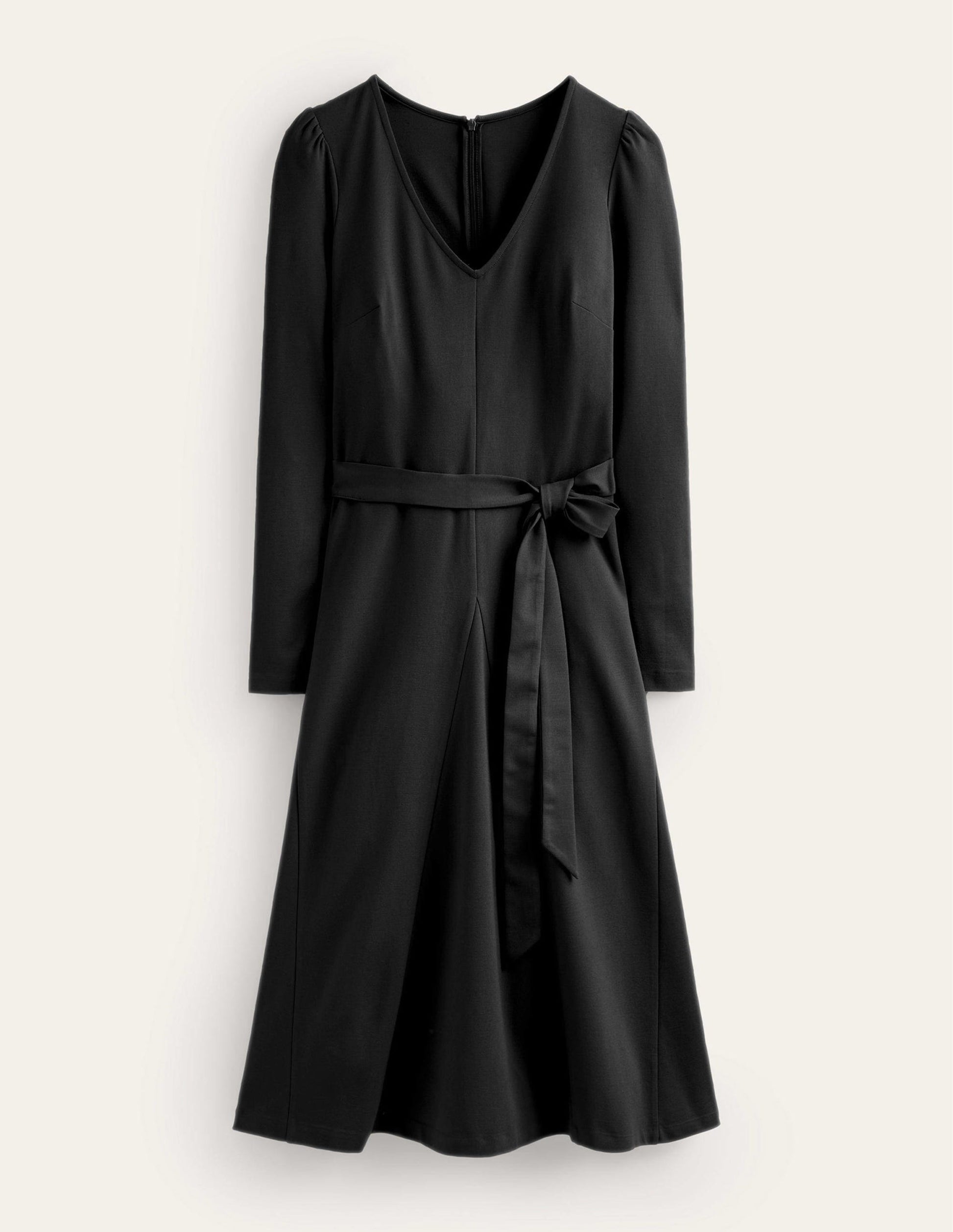Bella Ponte V-Neck Midi Dress-Black-5