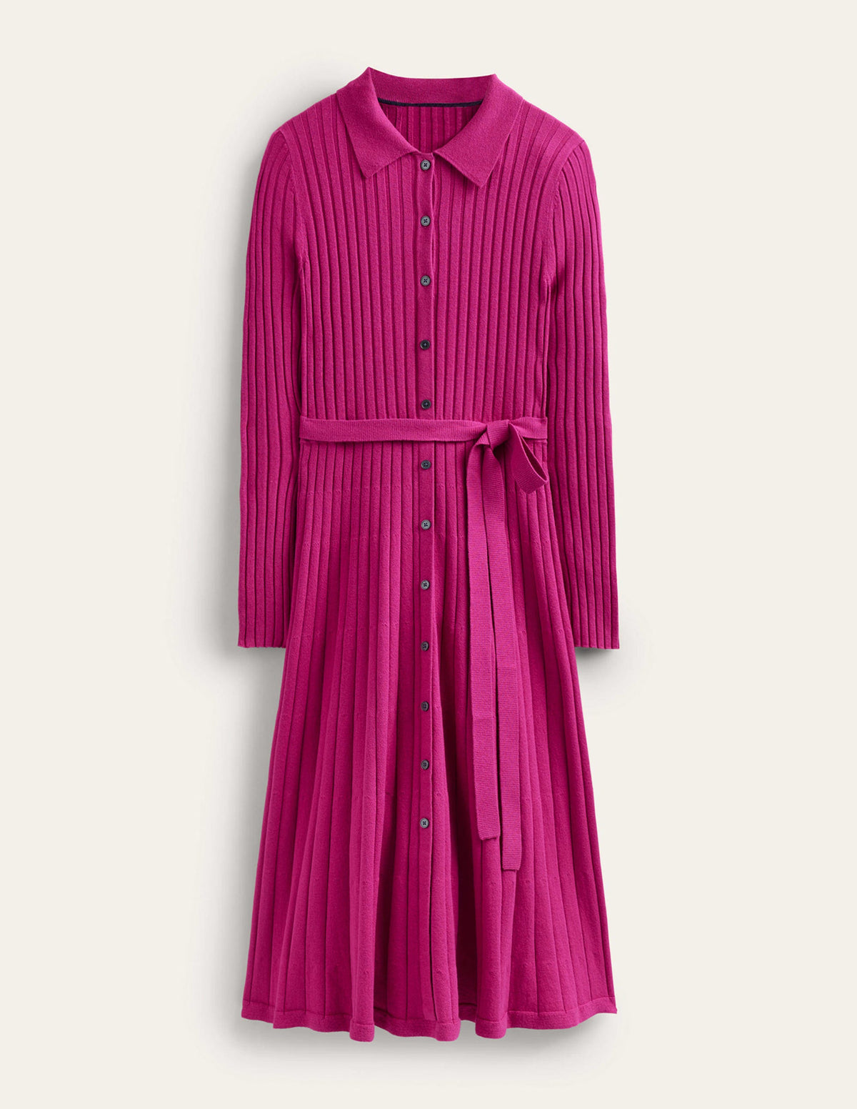 Rachel Knitted Shirt Dress-Vibrant Plum-6