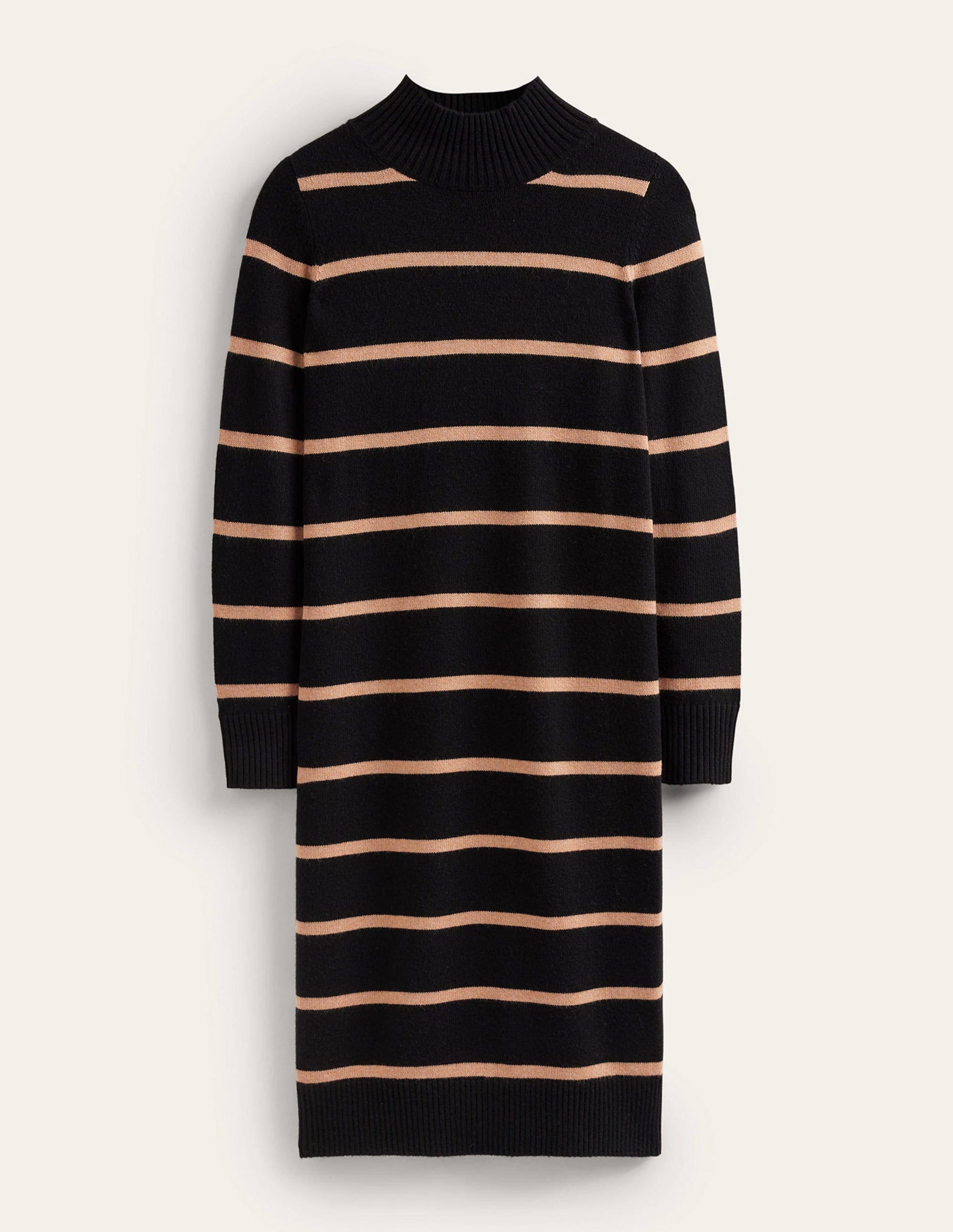 Verity Knitted Dress-Black and Camel-5