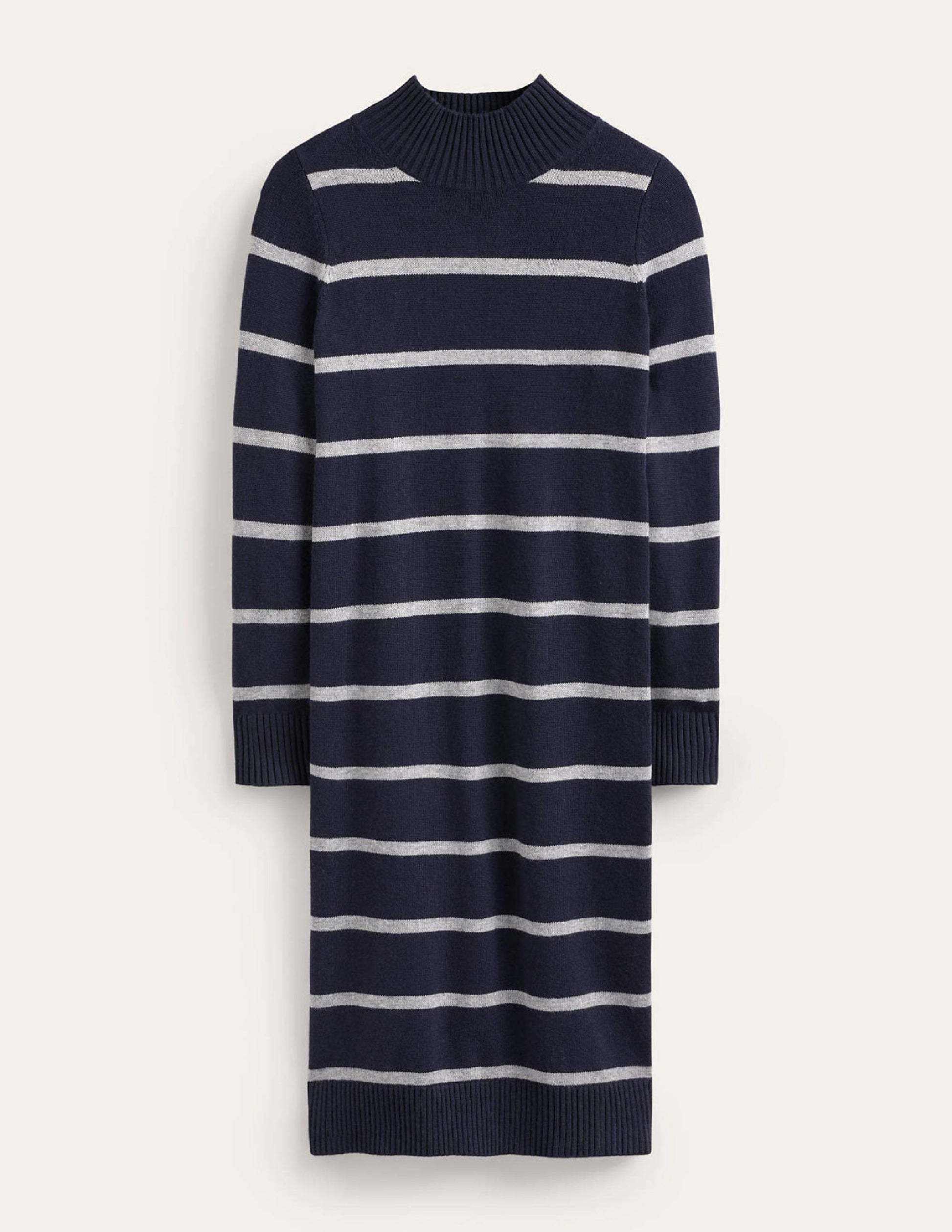 Verity Knitted Dress-Navy and Grey Melange-6