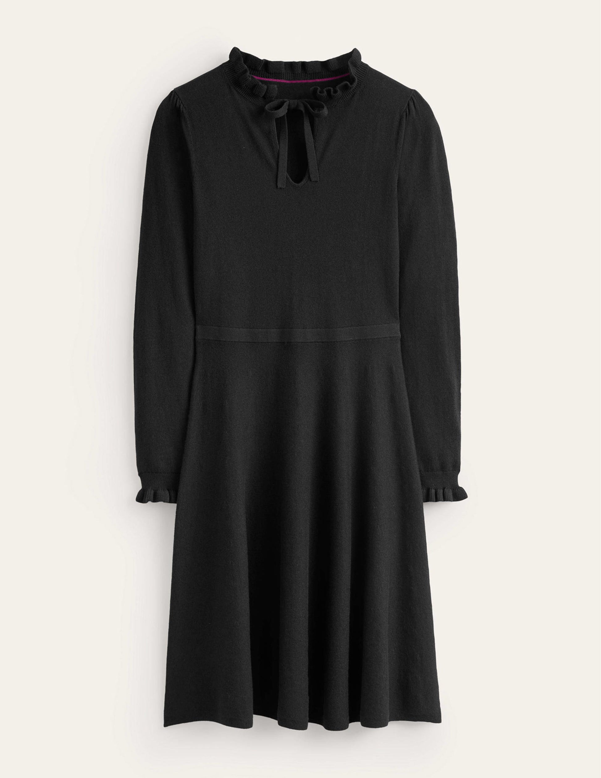 Ruffle-Detail Dress-Black-5